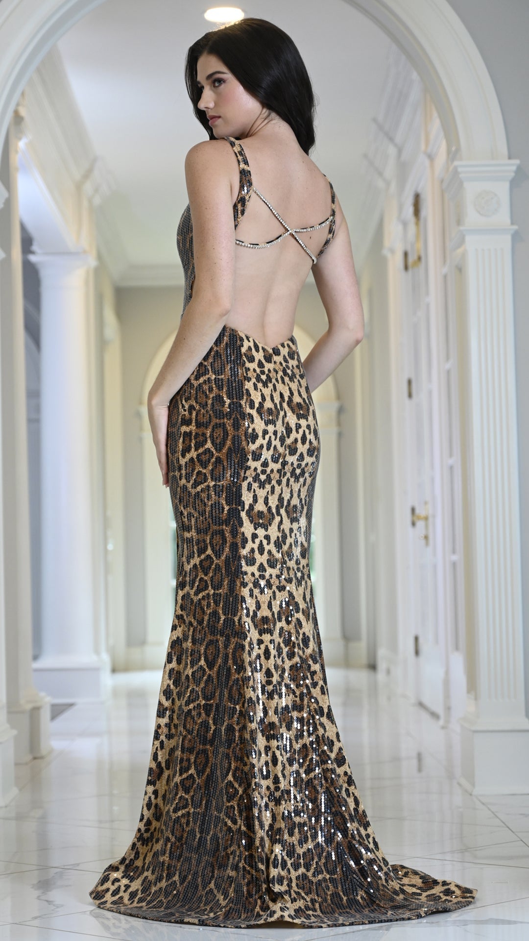 V-Neck Floor-Length Sequin Prom Sheath/Column Colors 4066