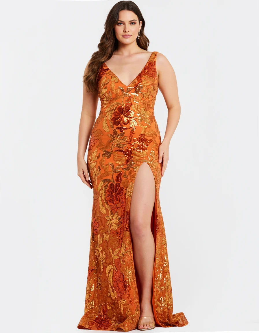 Prom Dresses Fitted Formal Sequin Long Prom Dress Gold
