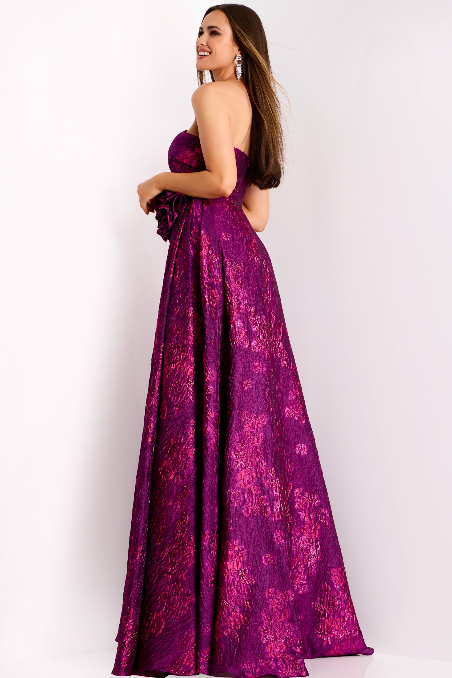 Prom Dresses Long Formal A Line Floral Evening Prom Dress Jovani 40780 Fuchsia