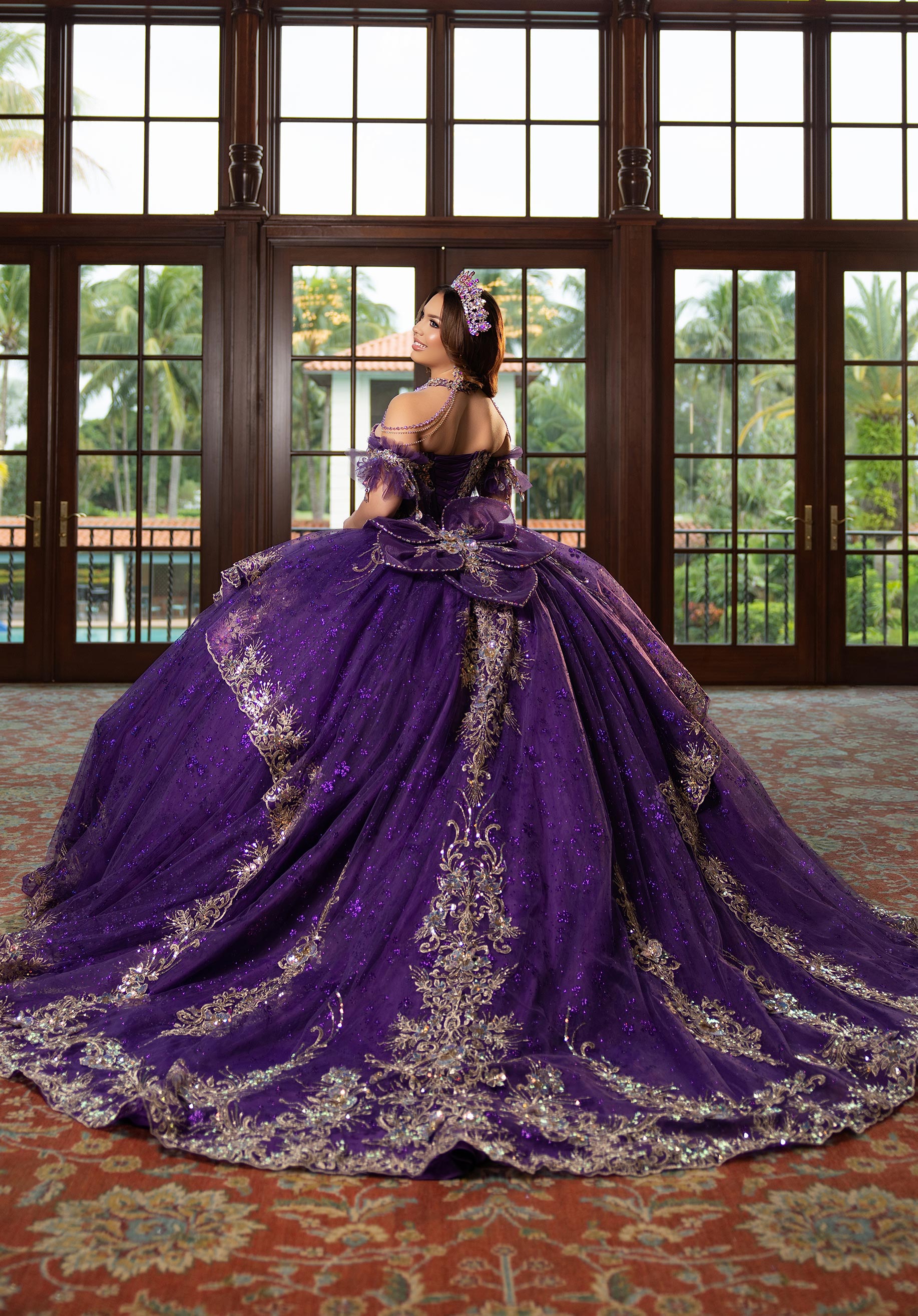 Sweetheart Floor-Length Tulle Quinceañera Ball Gown MGNY Madeline Gardner New York 4080002