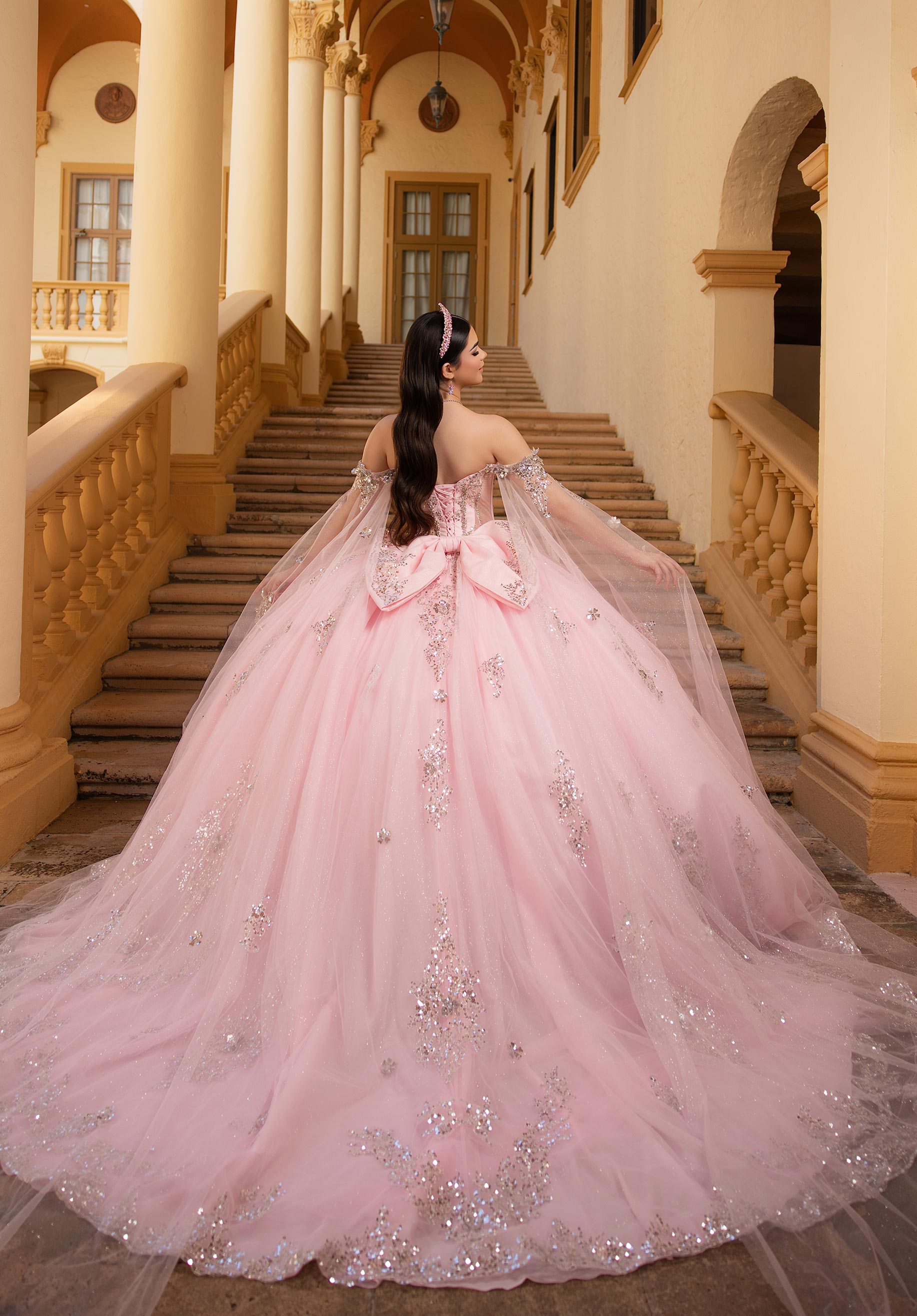 Off-the-Shoulder Floor-Length Tulle Quinceañera Ball Gown MGNY Madeline Gardner New York 4080004
