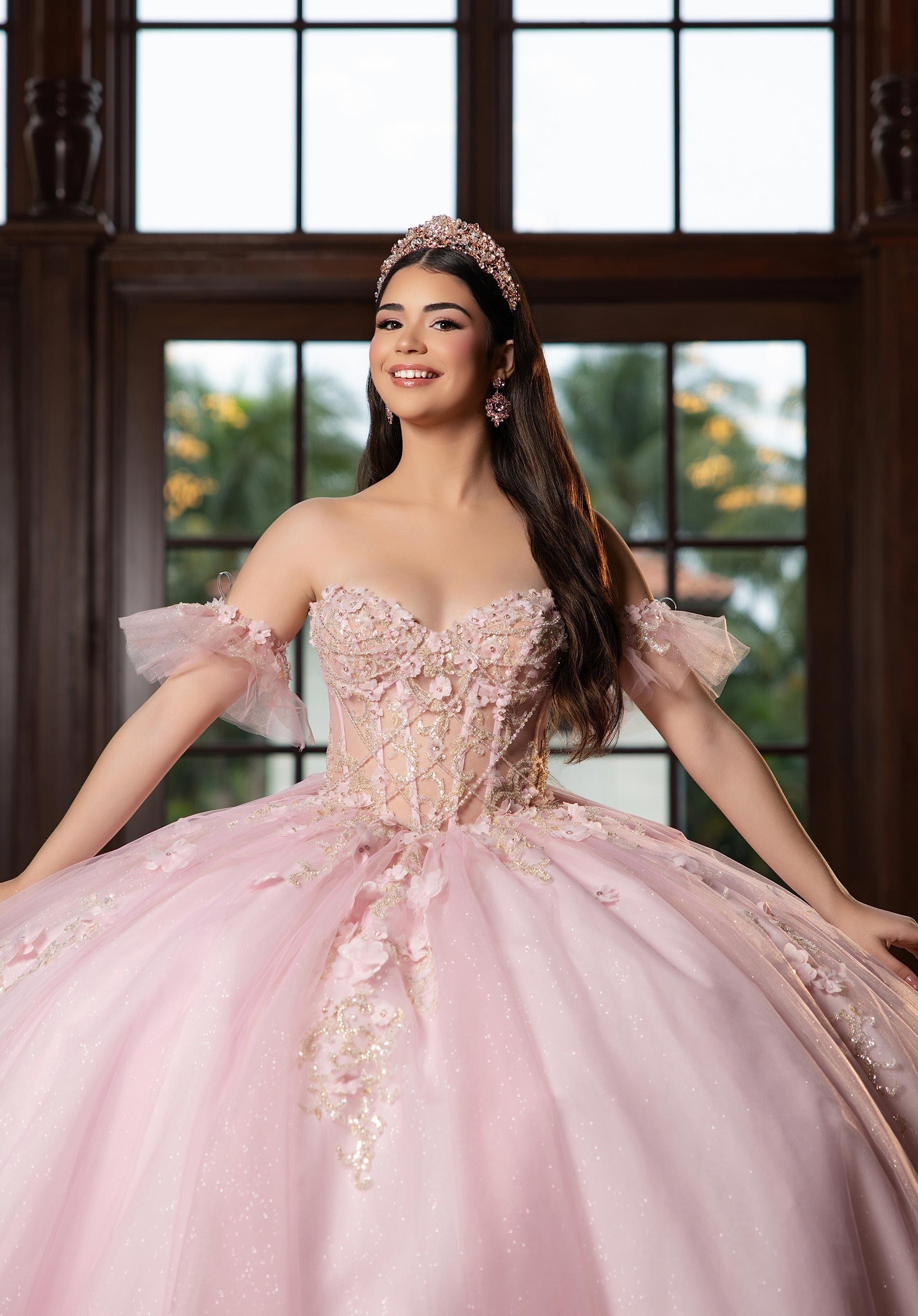 Sweetheart Floor-Length Tulle Quinceañera Ball Gown MGNY Madeline Gardner New York 4080023