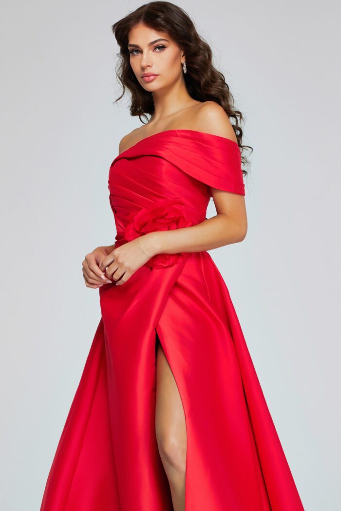 Prom Dresses Long Pleated Ball Gown Formal Prom Dress Red