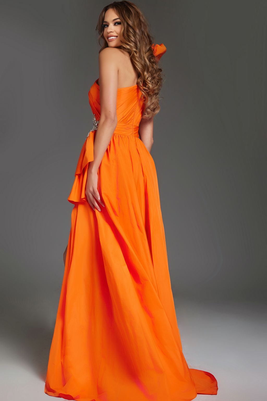 Prom Dresses A Line Long Formal Beaded Prom Dress Orange