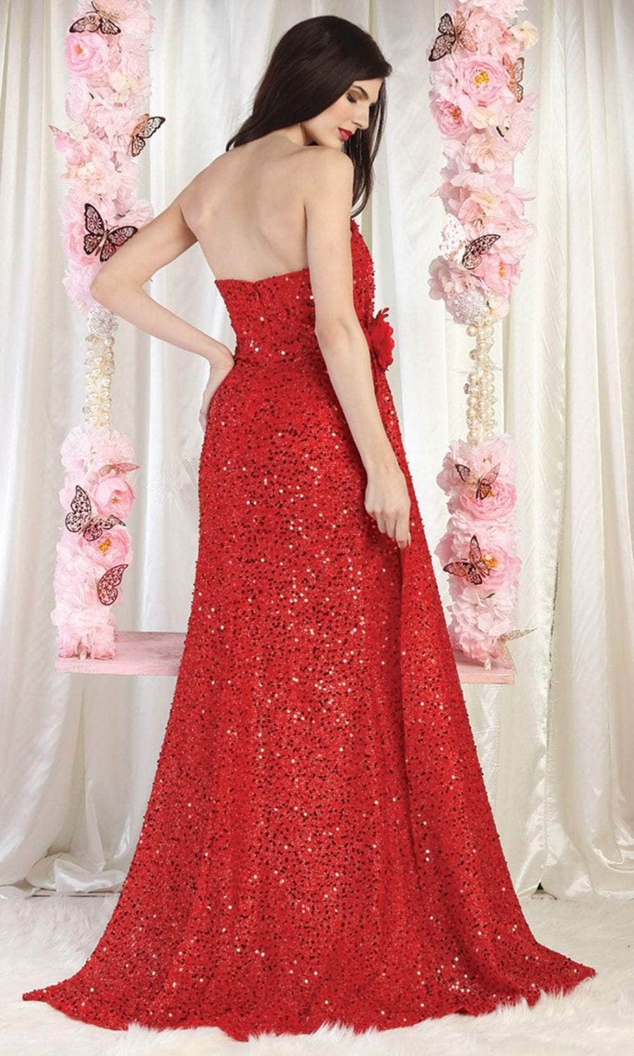 Sweetheart Floor-Length Sequin Prom Sheath/Column May Queen 1968