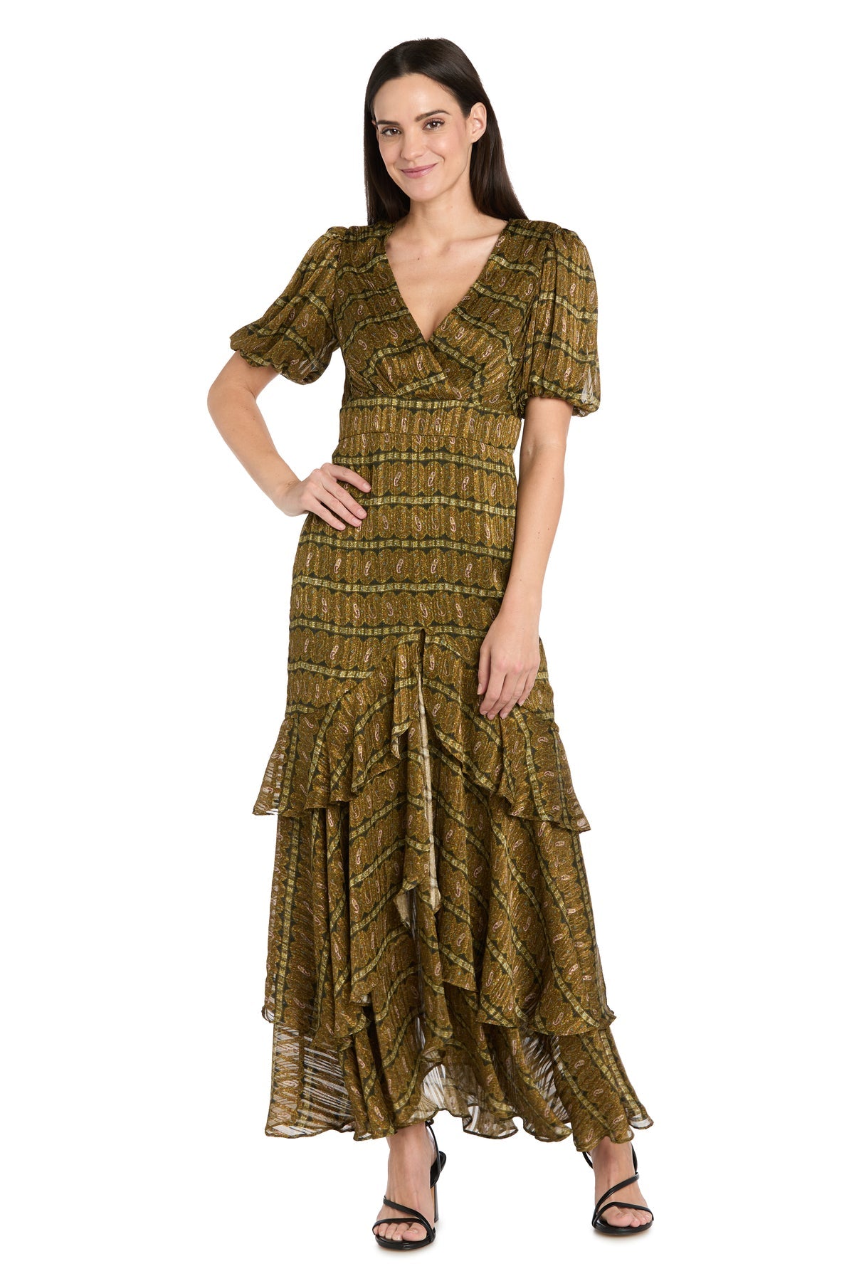 Formal Dresses Long Formal Ruffle Maxi Dress Olive
