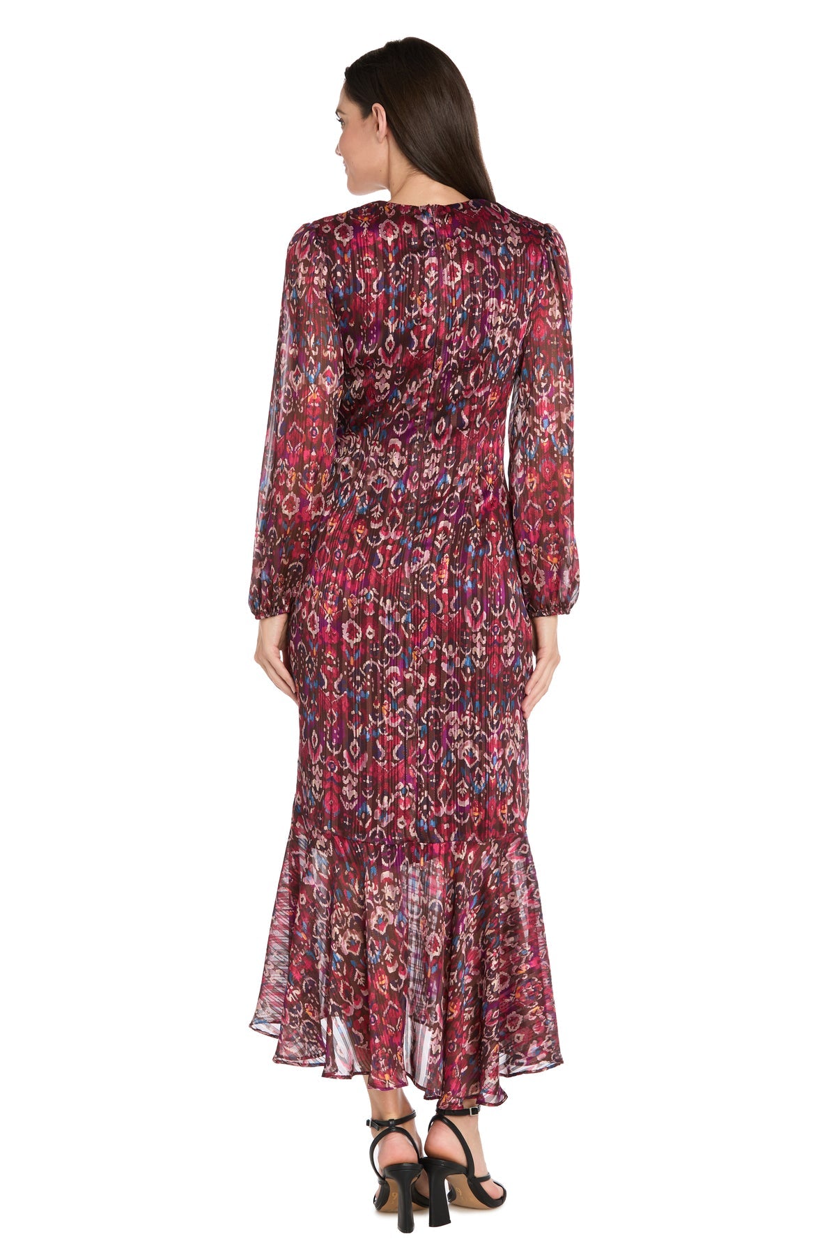 Cocktail Dresses Print Tea Length Cocktail Dress Berry
