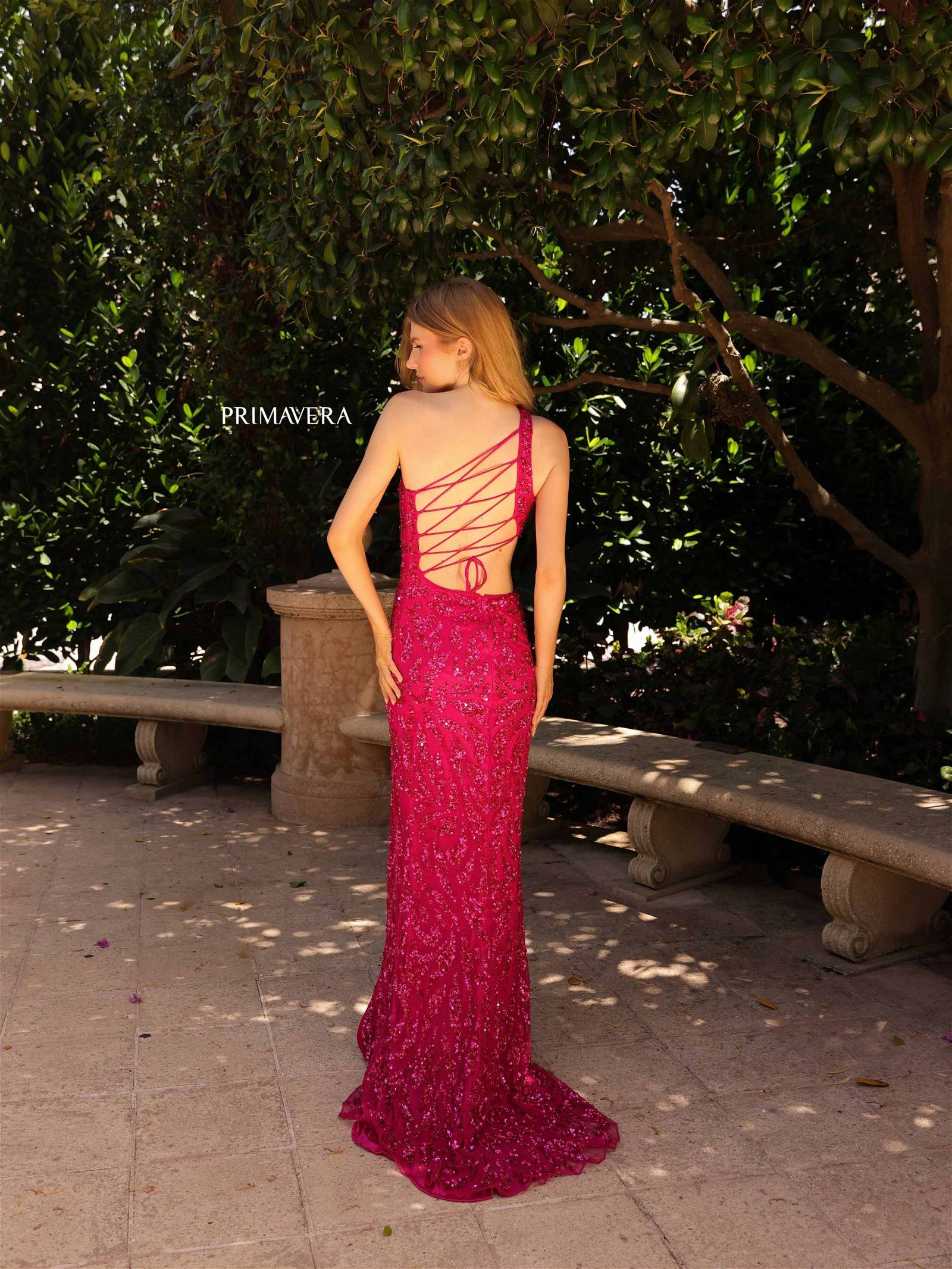 Prom Dresses Beaded Long Formal Sequin Prom Dress Fuchsia