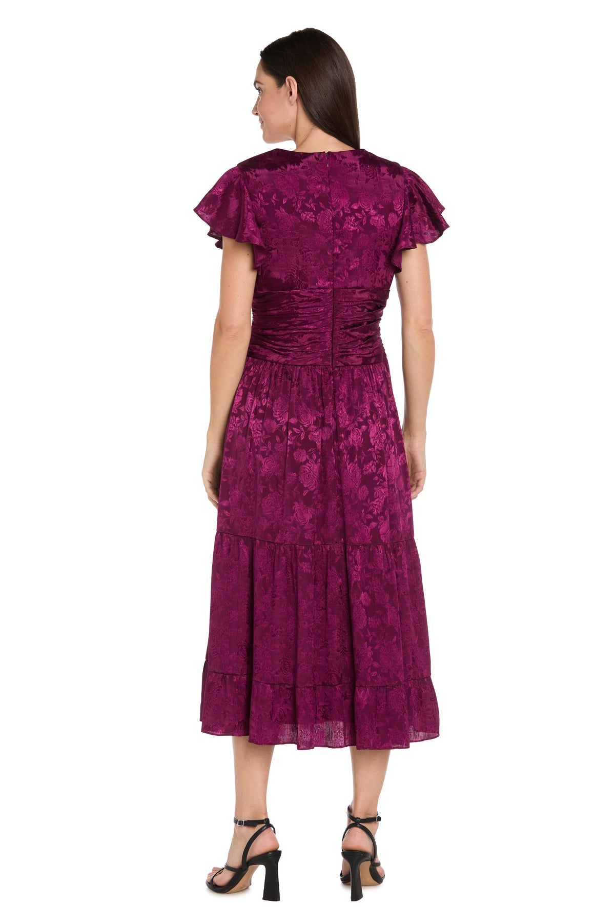 Cocktail Dresses Midi A Line Short Cocktail Dress R&M Richards 4222 Sangria
