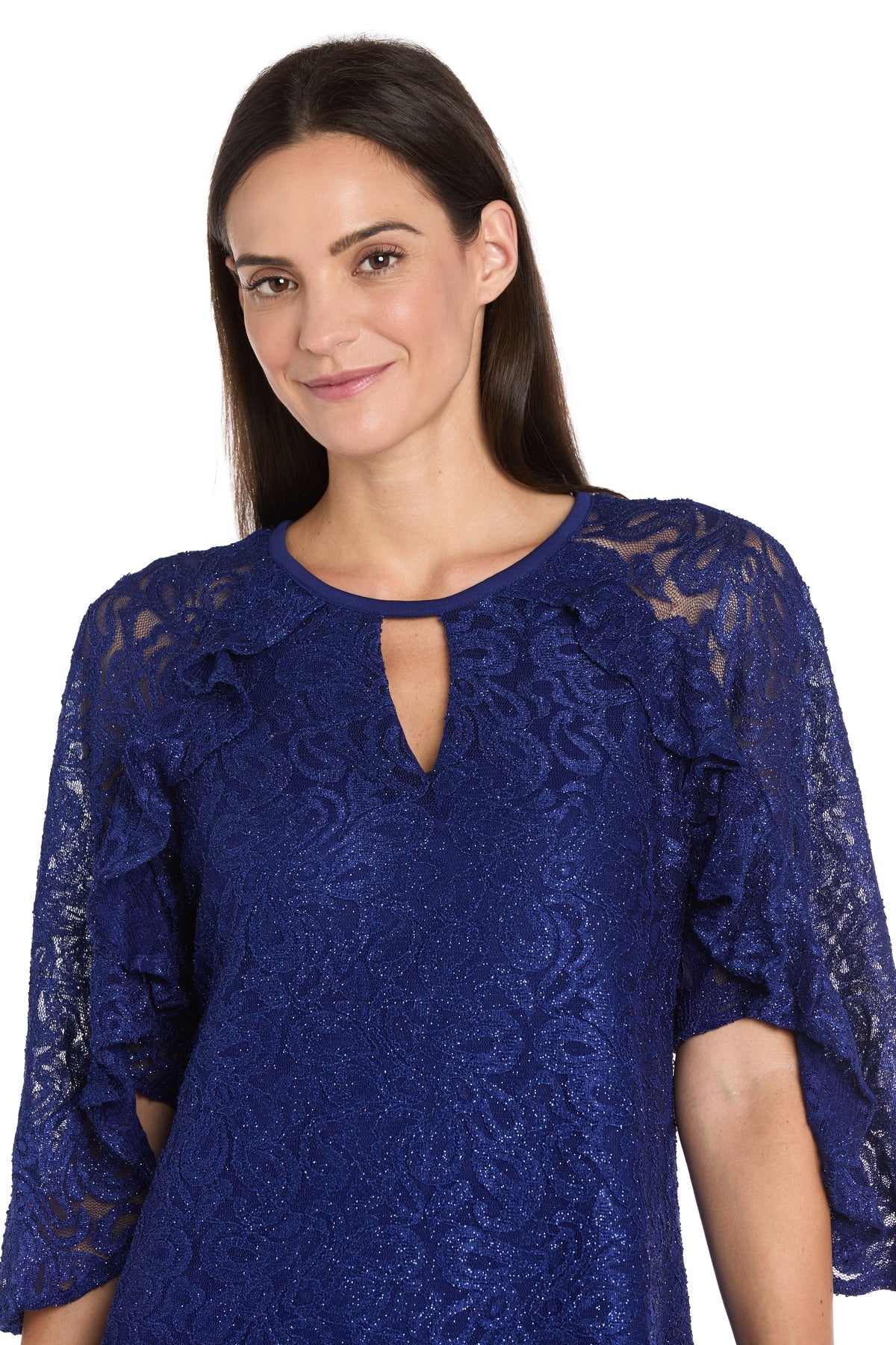 Cocktail Dresses Ruffle Short Glitter Cocktail Dress Indigo