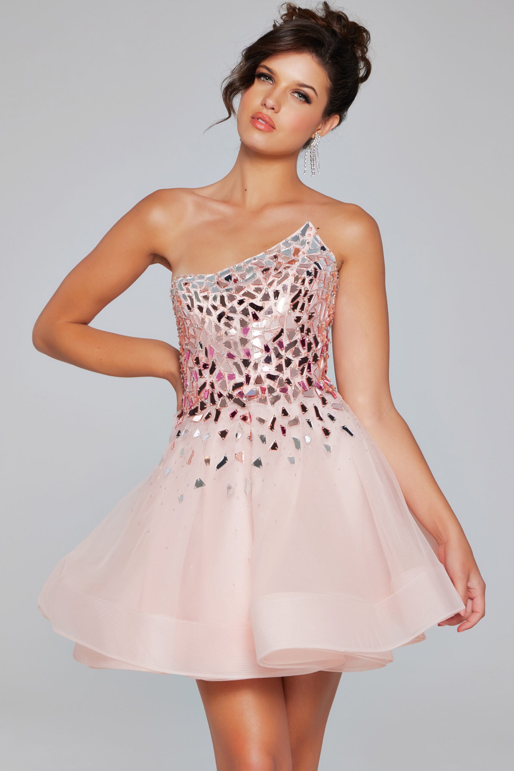 Cocktail Dresses Prom Homecoming Short Beaded Cocktail Dress Pink