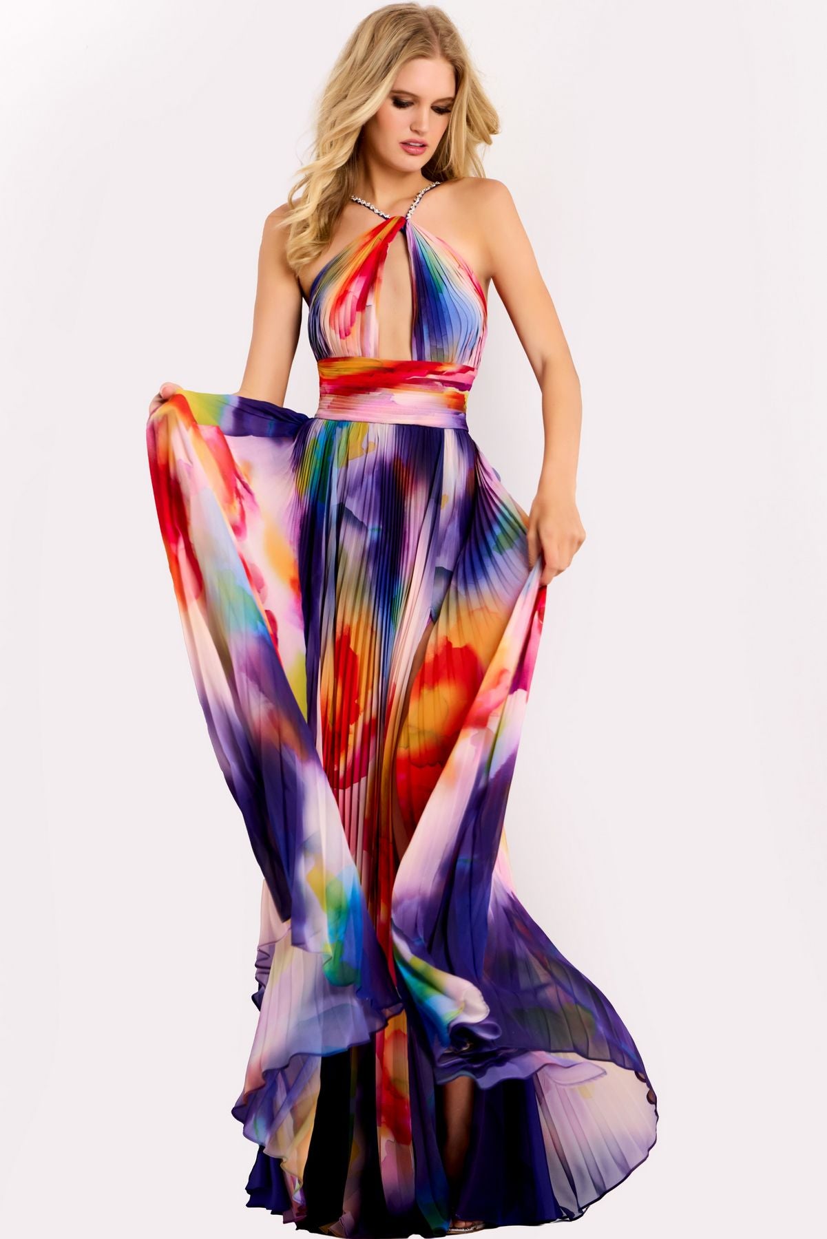 Prom Dresses Formal Long Print Evening Prom Dress Multi