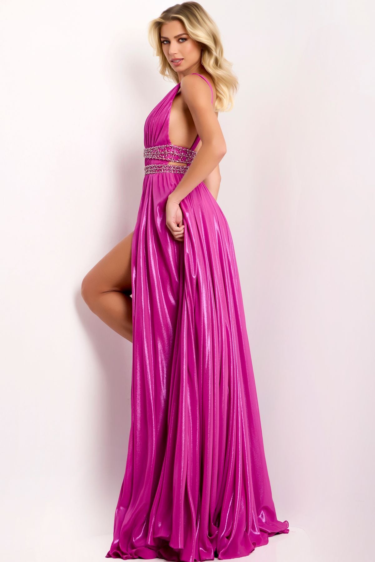 Prom Dresses Long Formal Beaded A Line Prom Dress Fuchsia