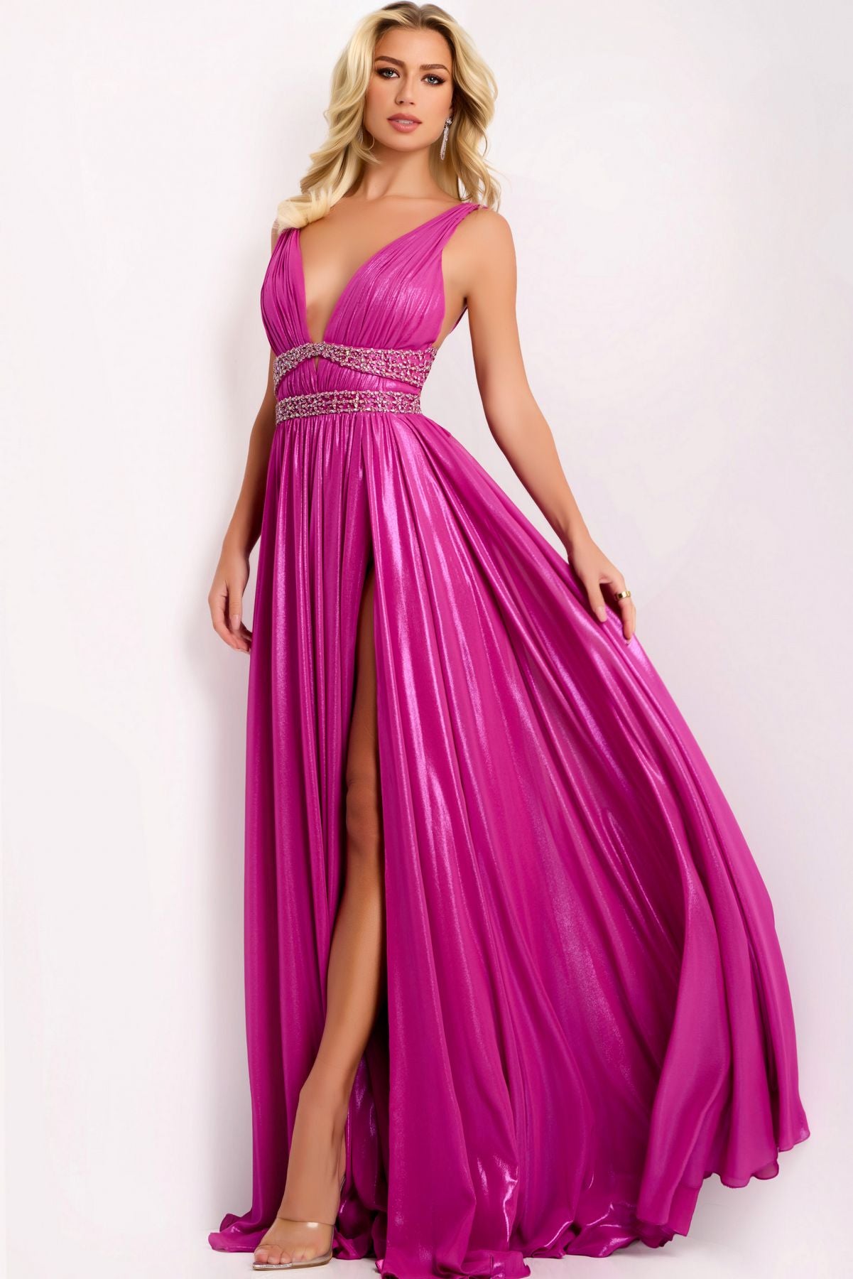 Prom Dresses Long Formal Beaded A Line Prom Dress Fuchsia