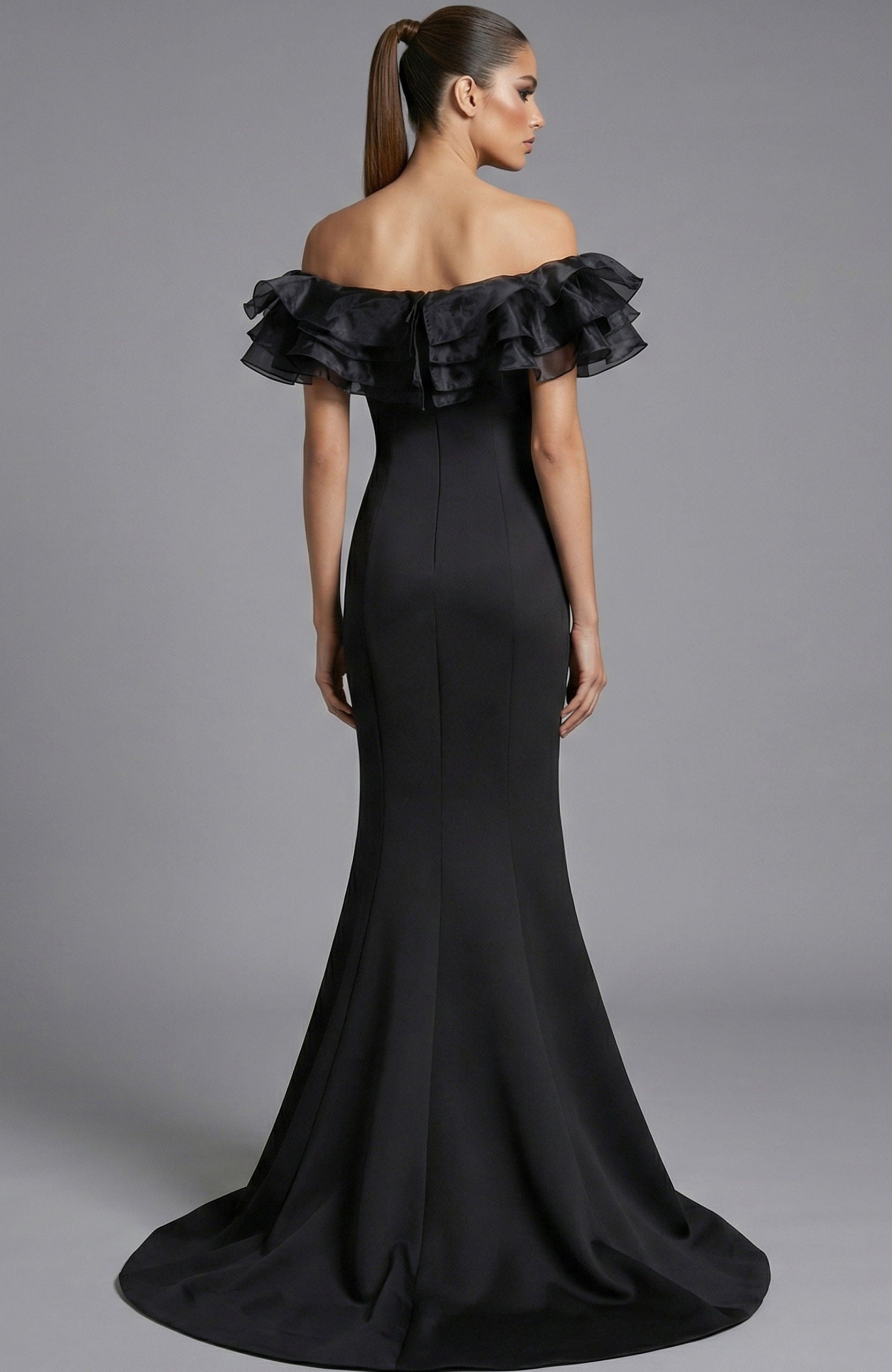 Prom Dresses Mermaid Long Formal Ruffle Prom Dress Jovani 43001 Black