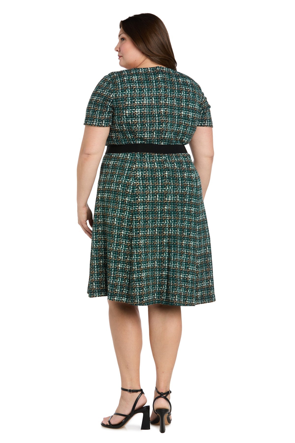 Plus Size Dresses Short A Line Mini Plus Size Dress R&M Richards 4320W Green