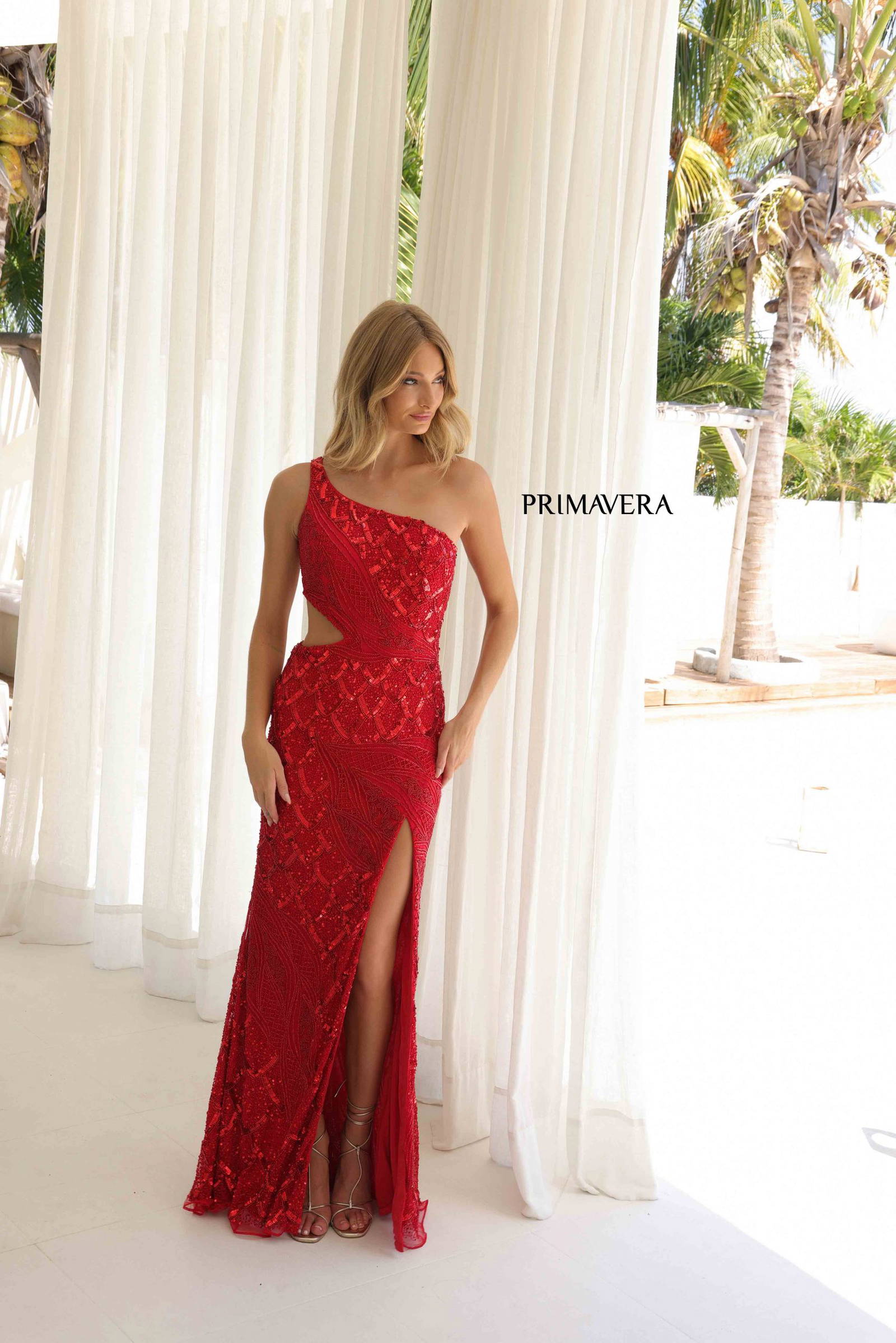 Prom Dresses Long Formal Slit Prom Dress Red