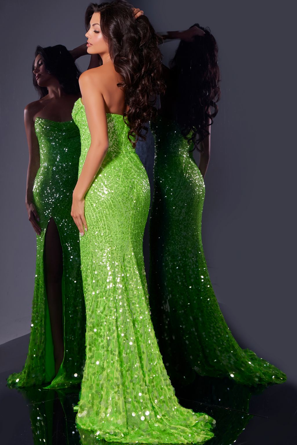 Prom Dresses Fitted Long Evening Gown Formal Prom Dress Neon Green