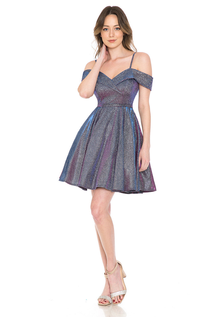 Cocktail Dresses Short Mini Homecoming Metallic A Line Cocktail Dress Lenovia 5228 Purple