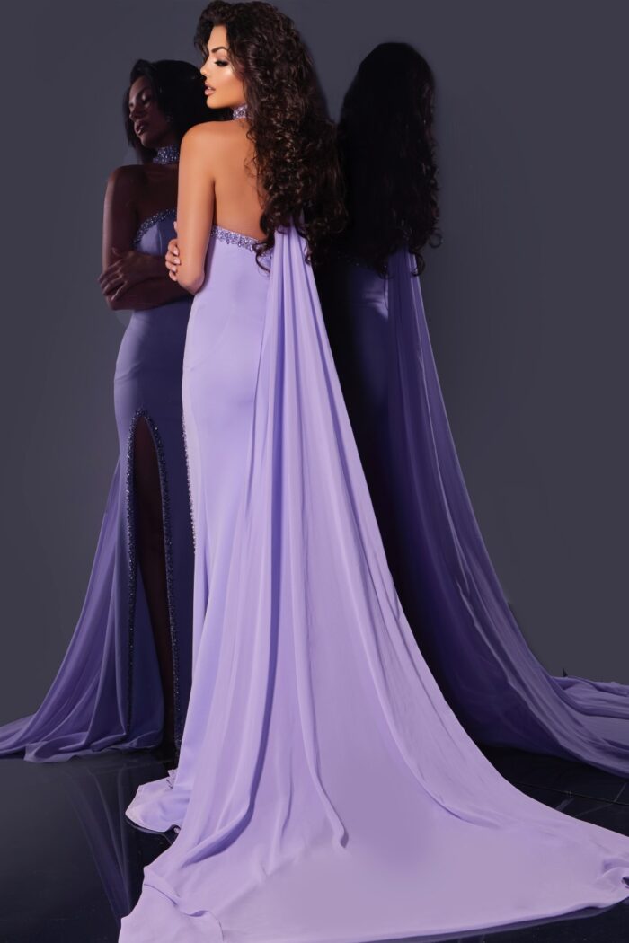Prom Dresses Fitted Long High Slit Evening Gown Prom Dress Lilac