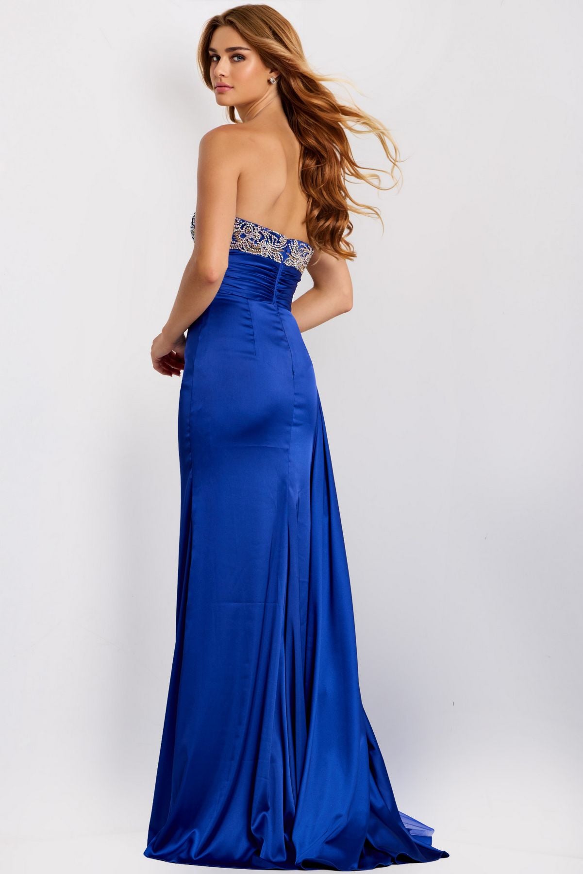 Prom Dresses Formal Long Fitted A Line Beaded Prom Dress Royal