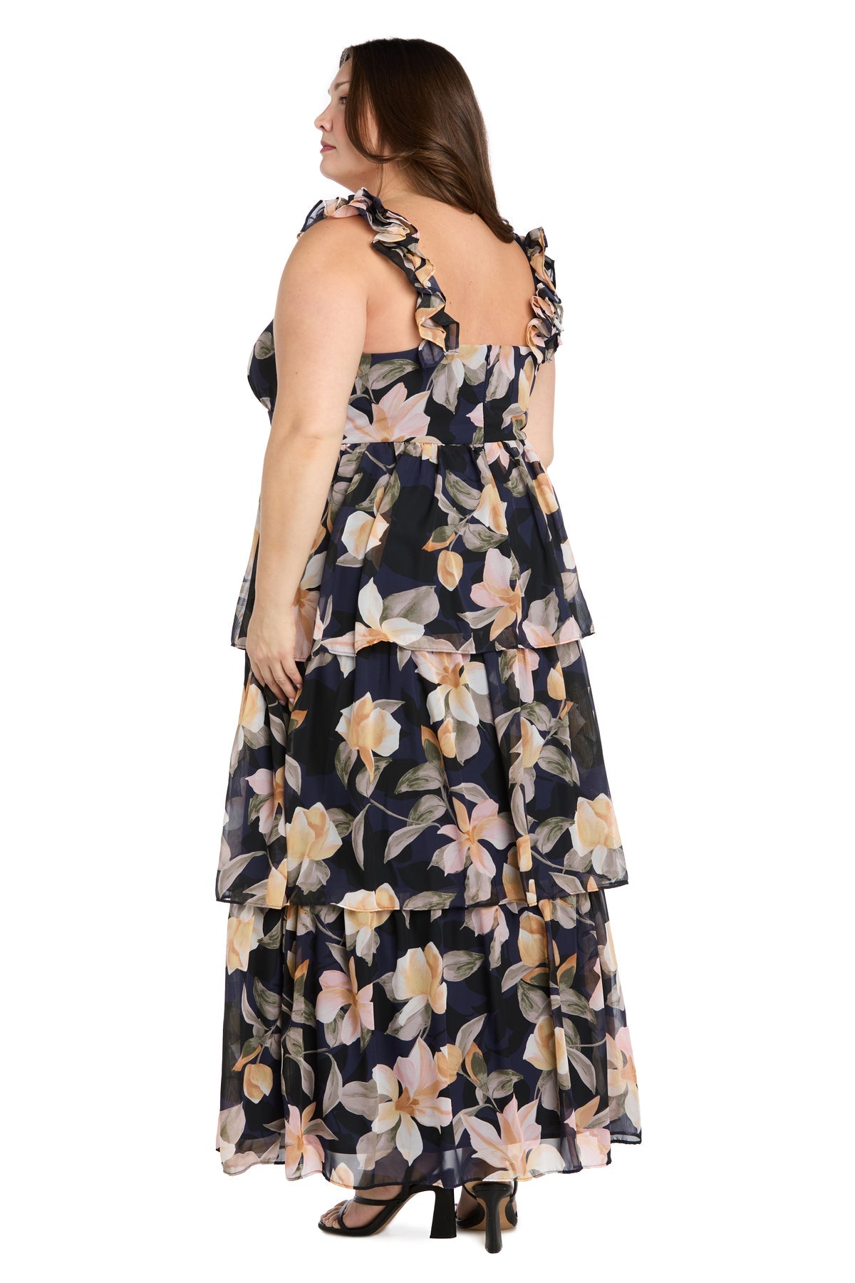 V-Neck Floor-Length Chiffon Formal A-Line R&M Richards 4409W