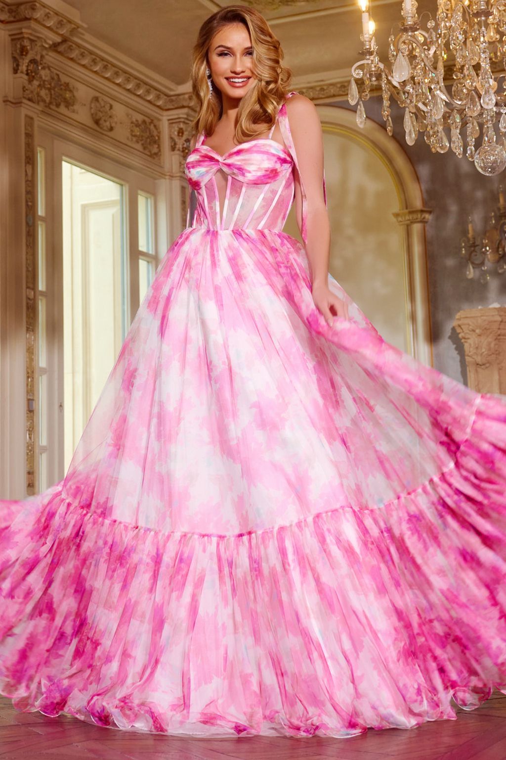 Prom Dresses Long A Line Formal Prom Dress Pink Multi