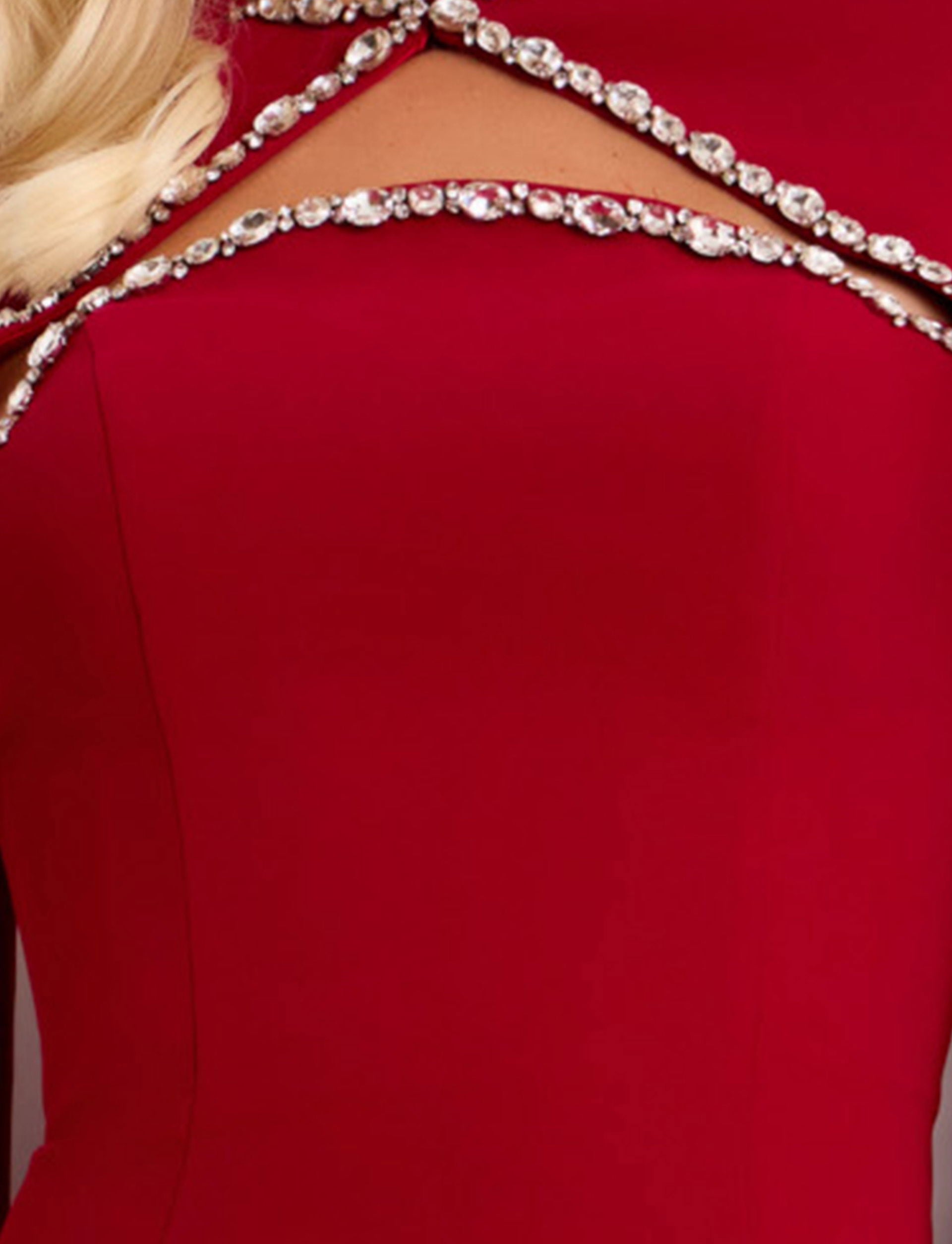 Prom Dresses Long Formal Cape Prom Fitted Dress Jovani 44184 Cranberry