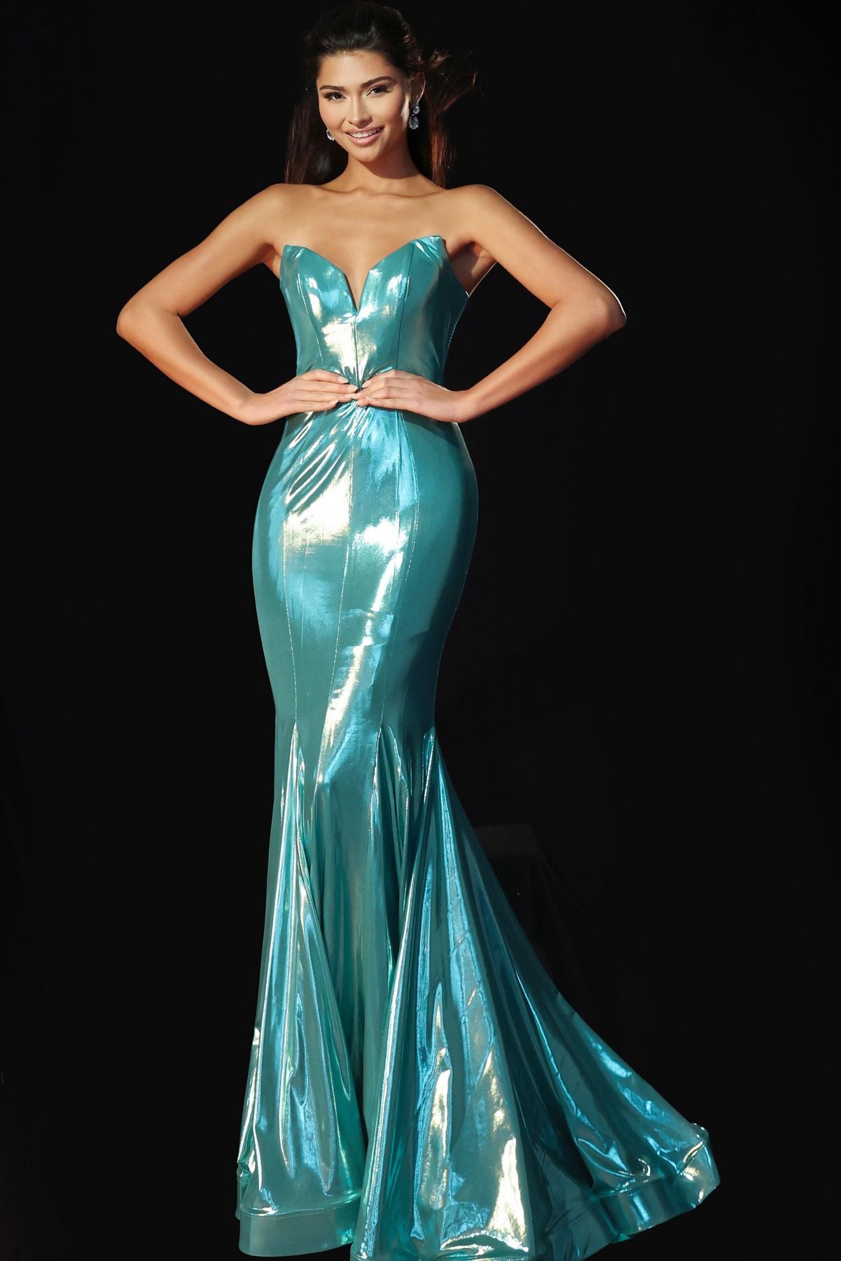 Prom Dresses Corset Long Formal Fitted Mermaid Prom Dress Aqua