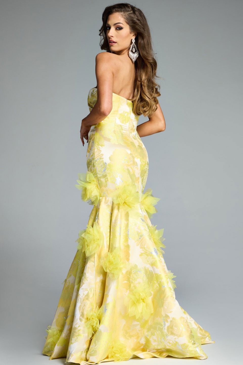 Formal Dresses Long Prom Formal Floral Mermaid Dress Jovani 44351 Yellow/Multi
