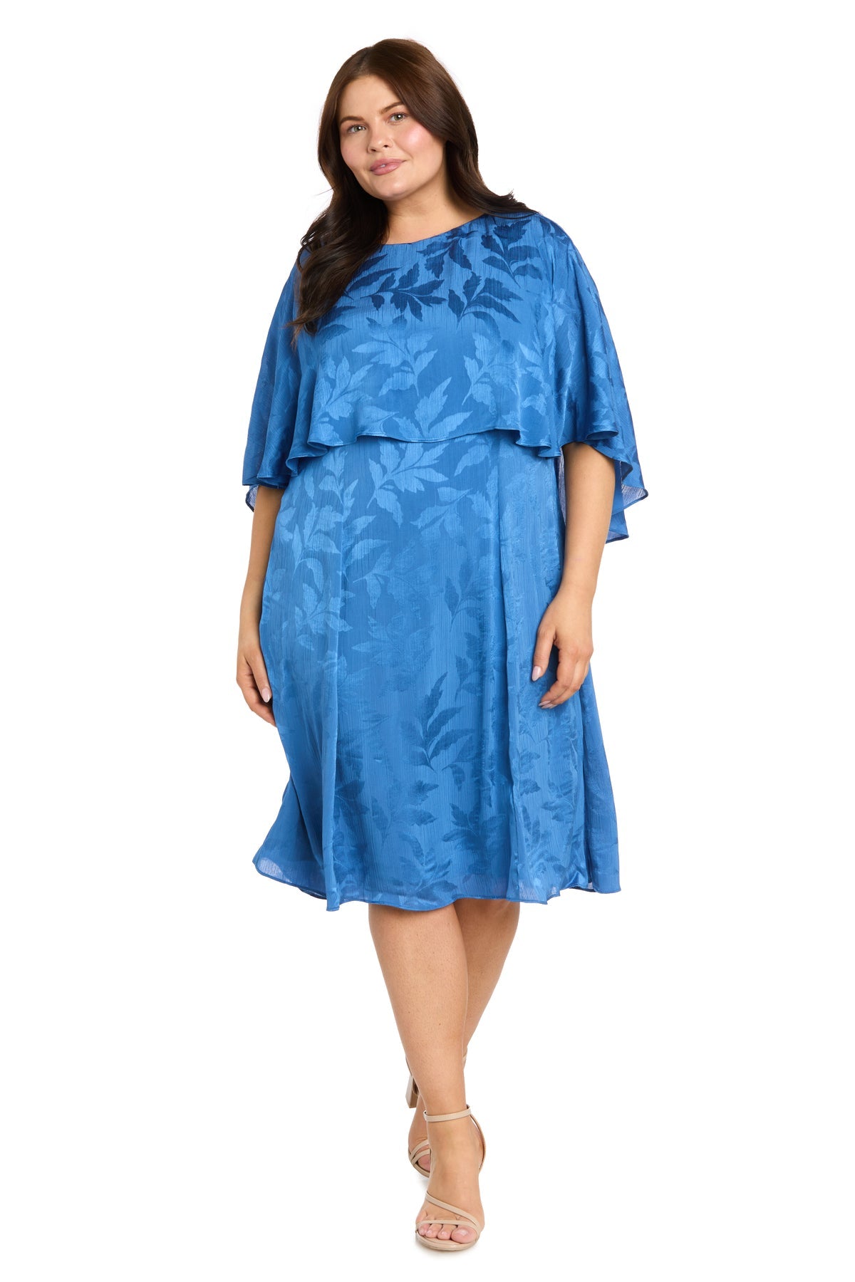 Crew High-Neck Knee-Length Chiffon Formal A-Line R&M Richards 4444W