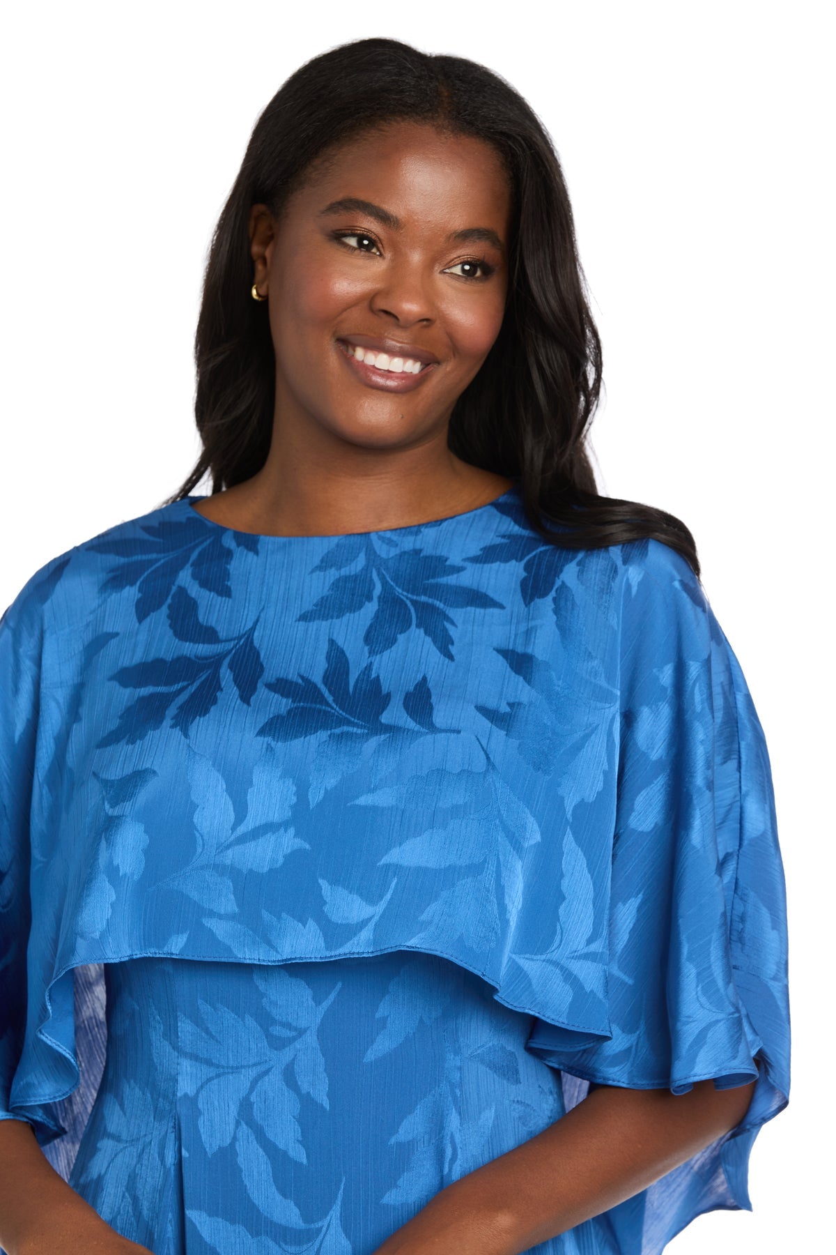 Cocktail Dresses Midi Floral Cocktail Dress R&M Richards 4444 Blue