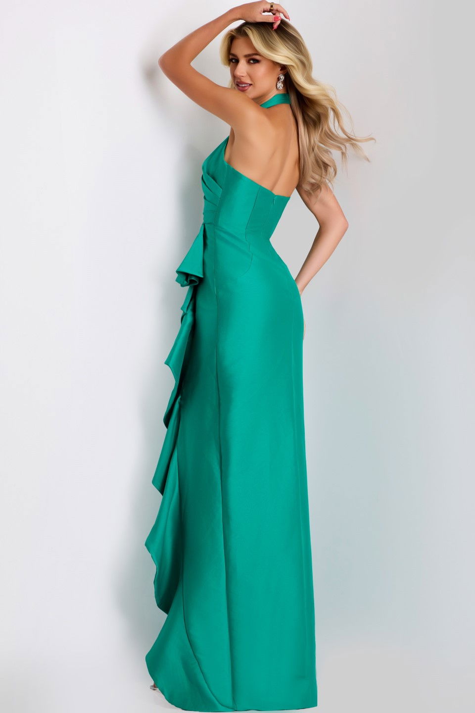Formal Dresses Long Formal Prom Ruffle Dress Jovani 44473 Emerald