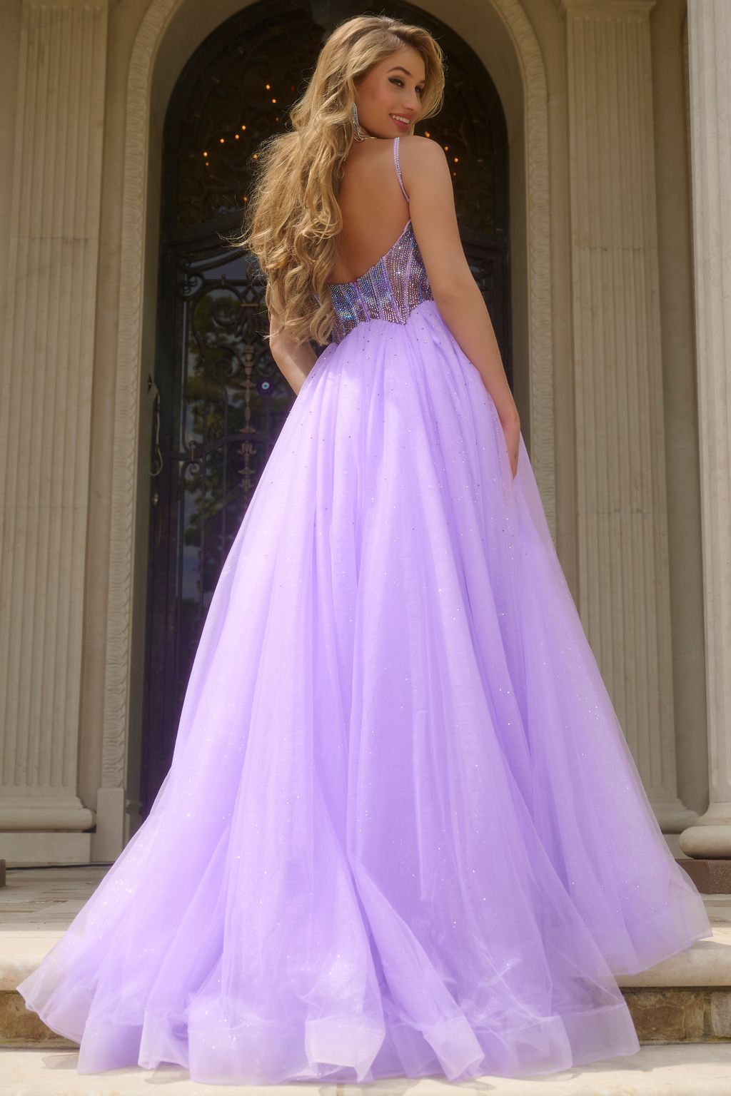 Prom Dresses Long Beaded Ball Gown Formal Prom Dress Lilac