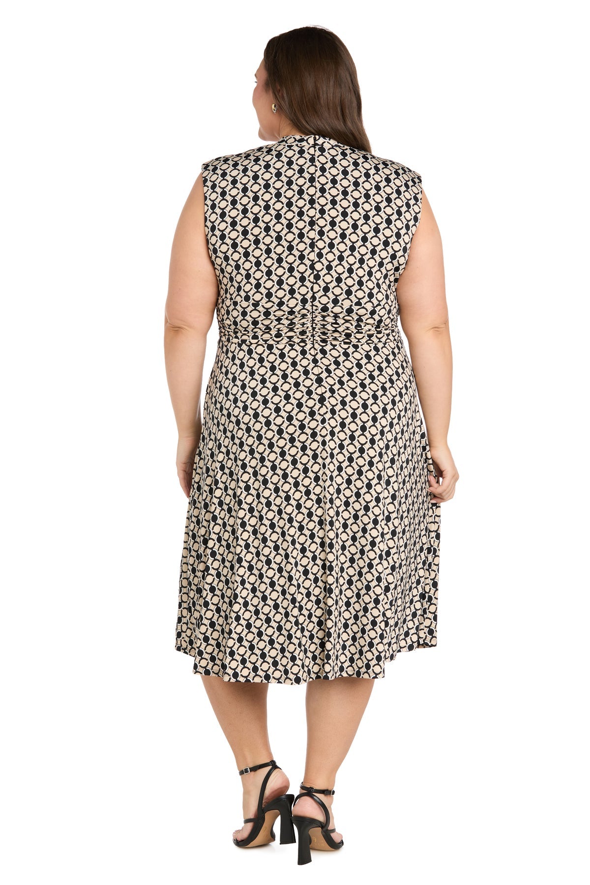 V-Neck Knee-Length Jersey Formal A-Line R&M Richards 4452W