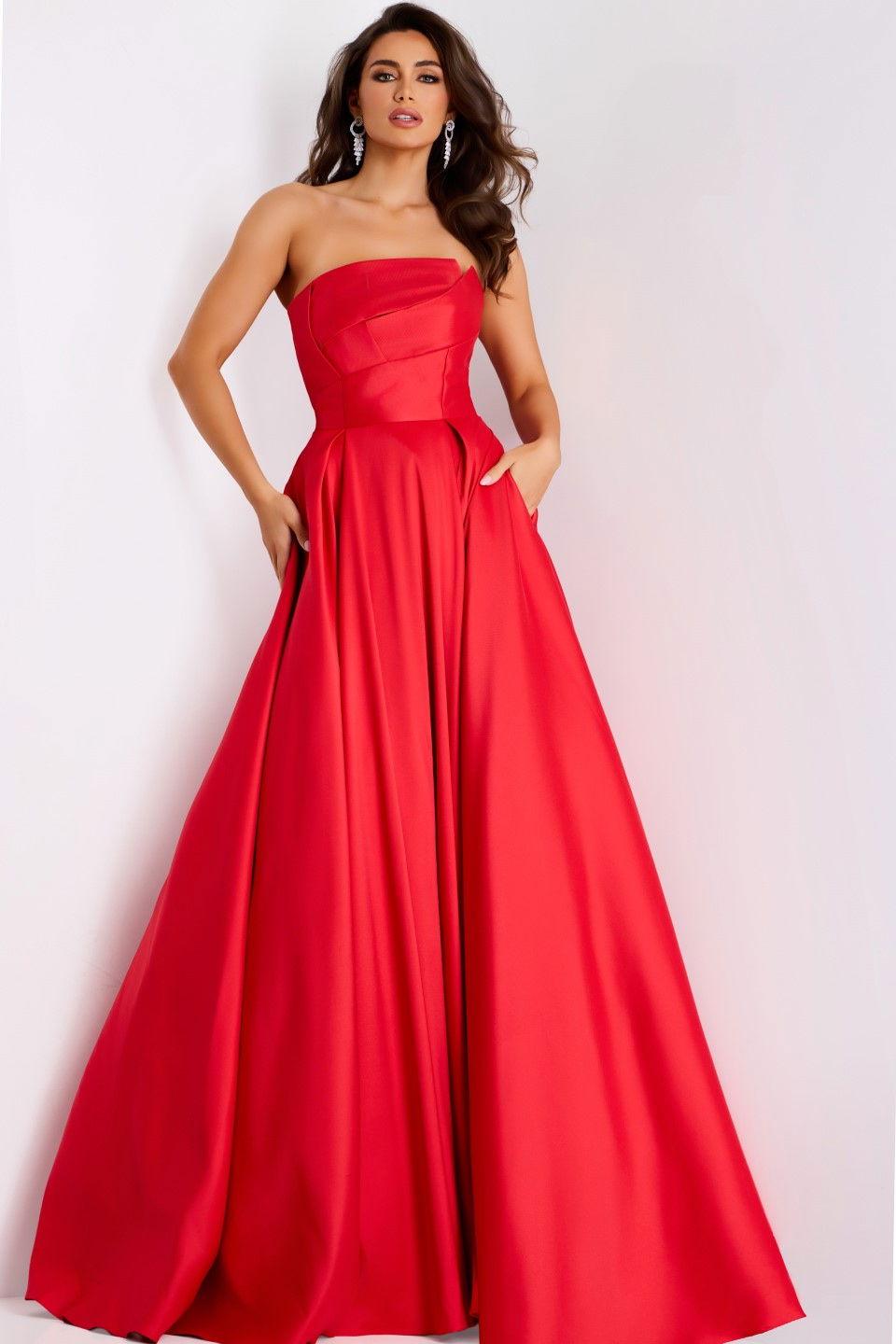 Prom Dresses Long Formal Pleated A Line Prom Dress Jovani 44531 Red