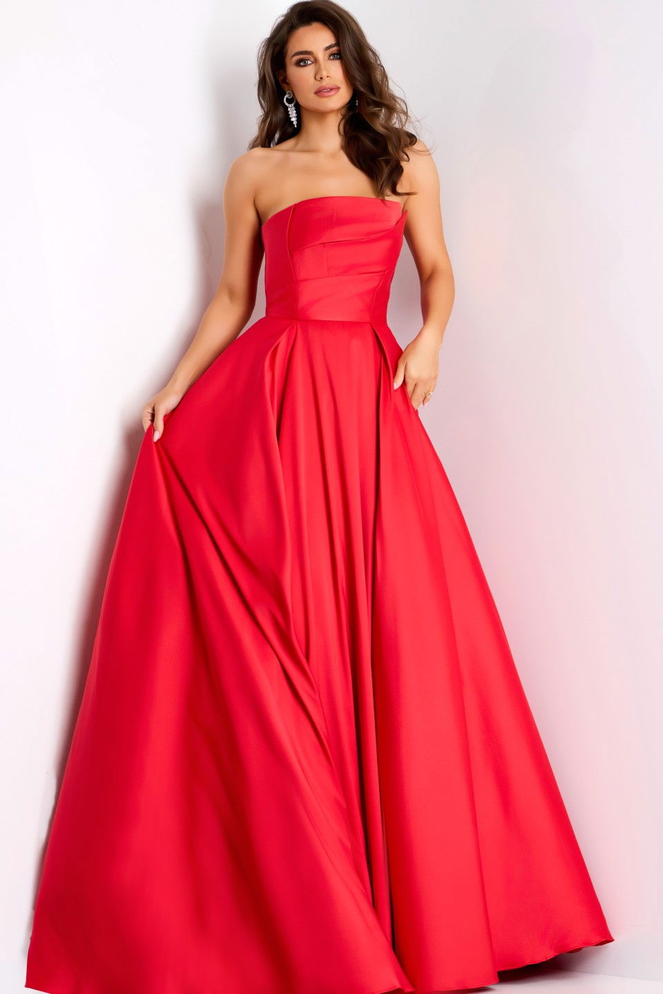 Prom Dresses Long Formal Pleated A Line Prom Dress Jovani 44531 Red