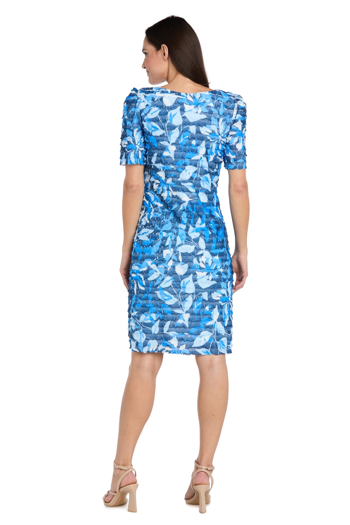 Square Knee-Length Jersey Formal Sheath/Column R&M Richards 4458P