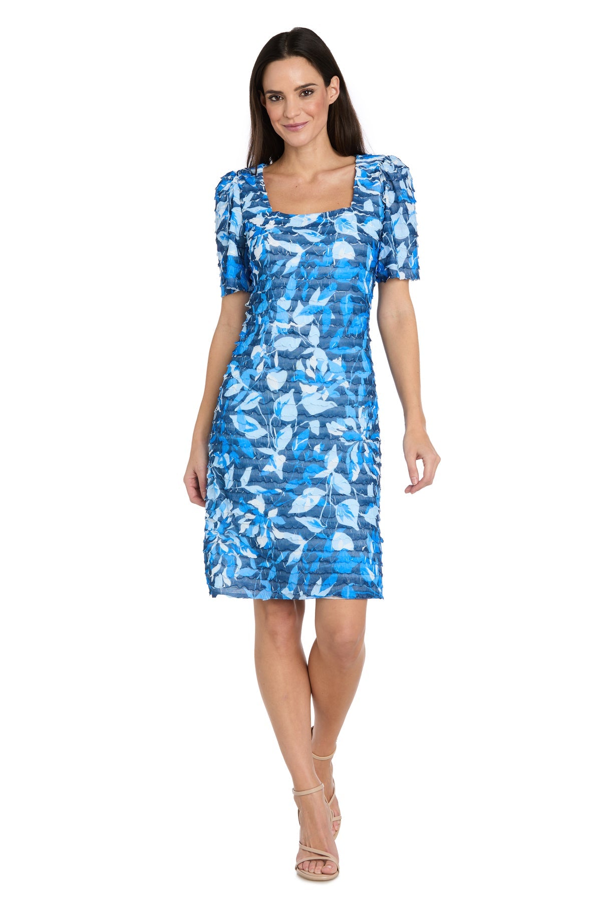 Square Knee-Length Jersey Formal Sheath/Column R&M Richards 4458P