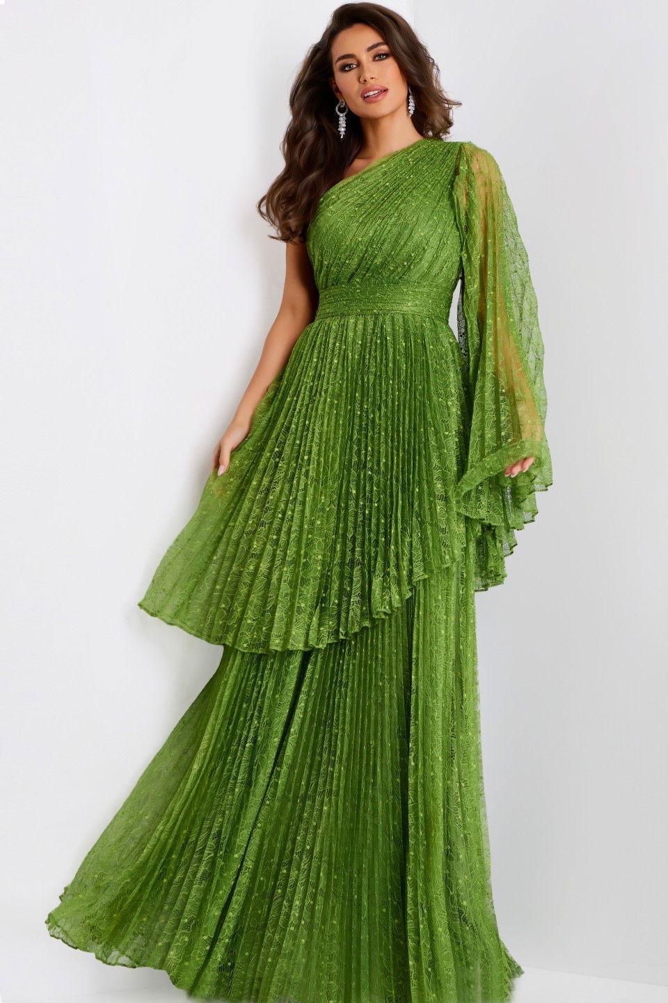 Formal Dresses Long Pleated Prom Formal Evening Dress Jovani 44687 Green