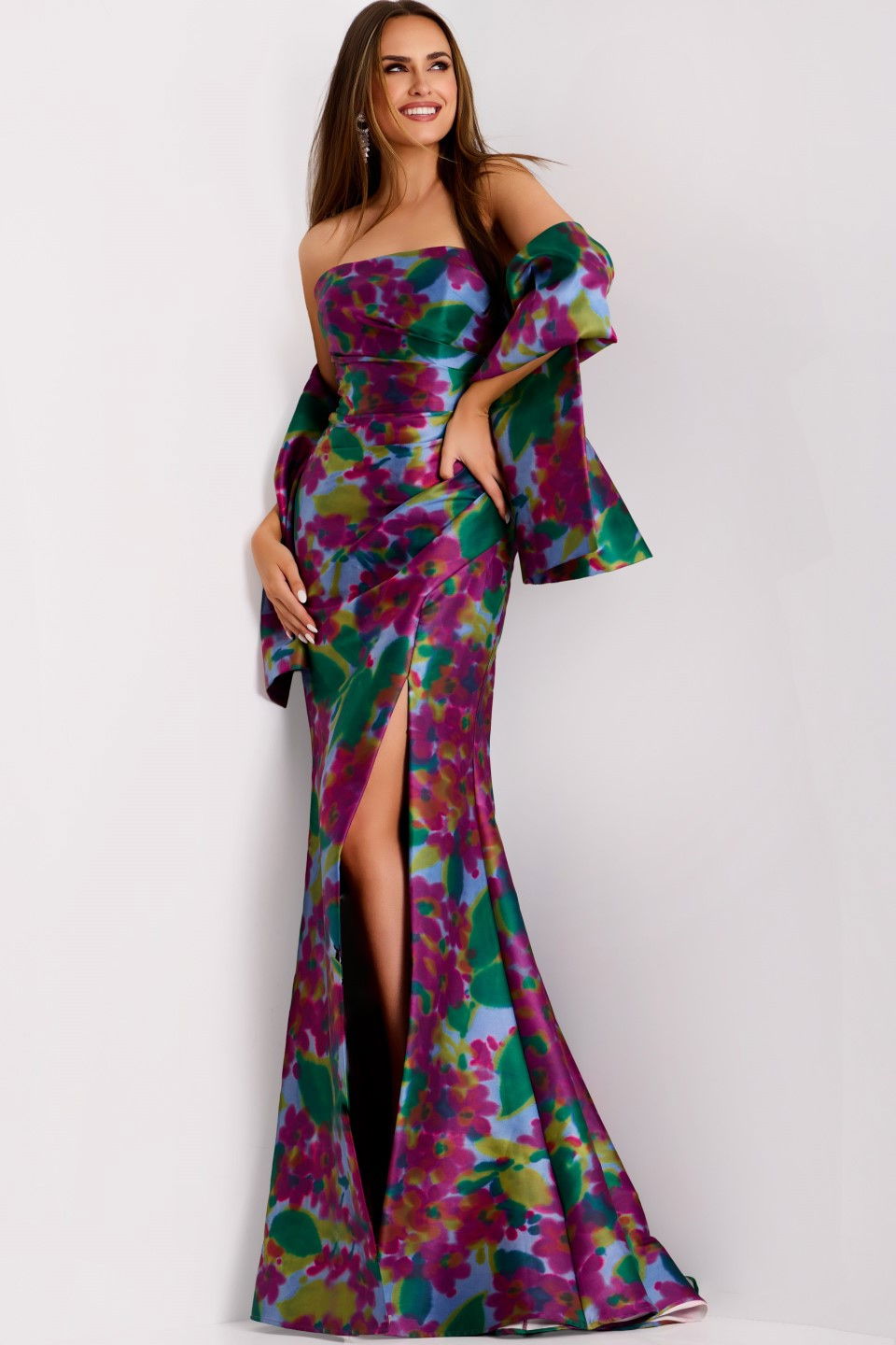 Prom Dresses Long Prom Formal Floral Dress Jovani 44714 Print