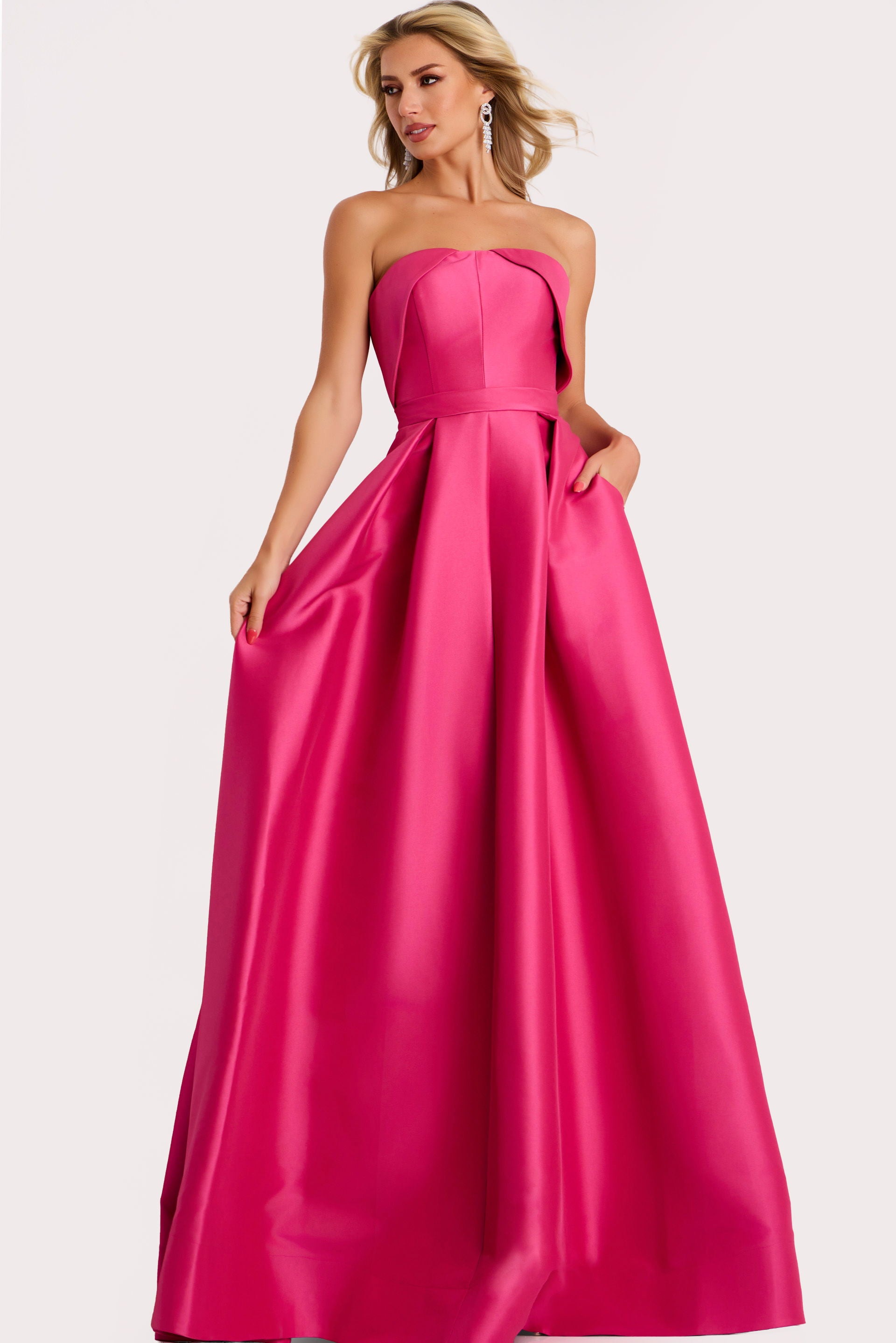Formal Dresses Long Prom A Line Pleated Formal Dress Jovani 44719 Candy Pink