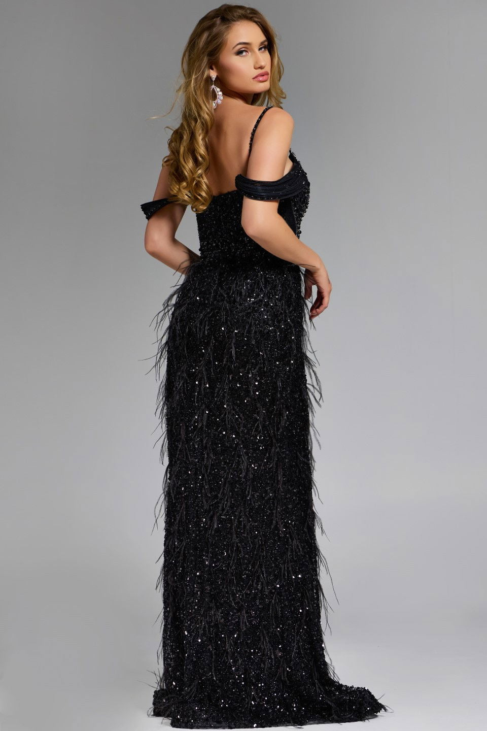 Prom Dresses Fitted Evening Long Formal Beaded Prom Dress Jovani 44848 Black