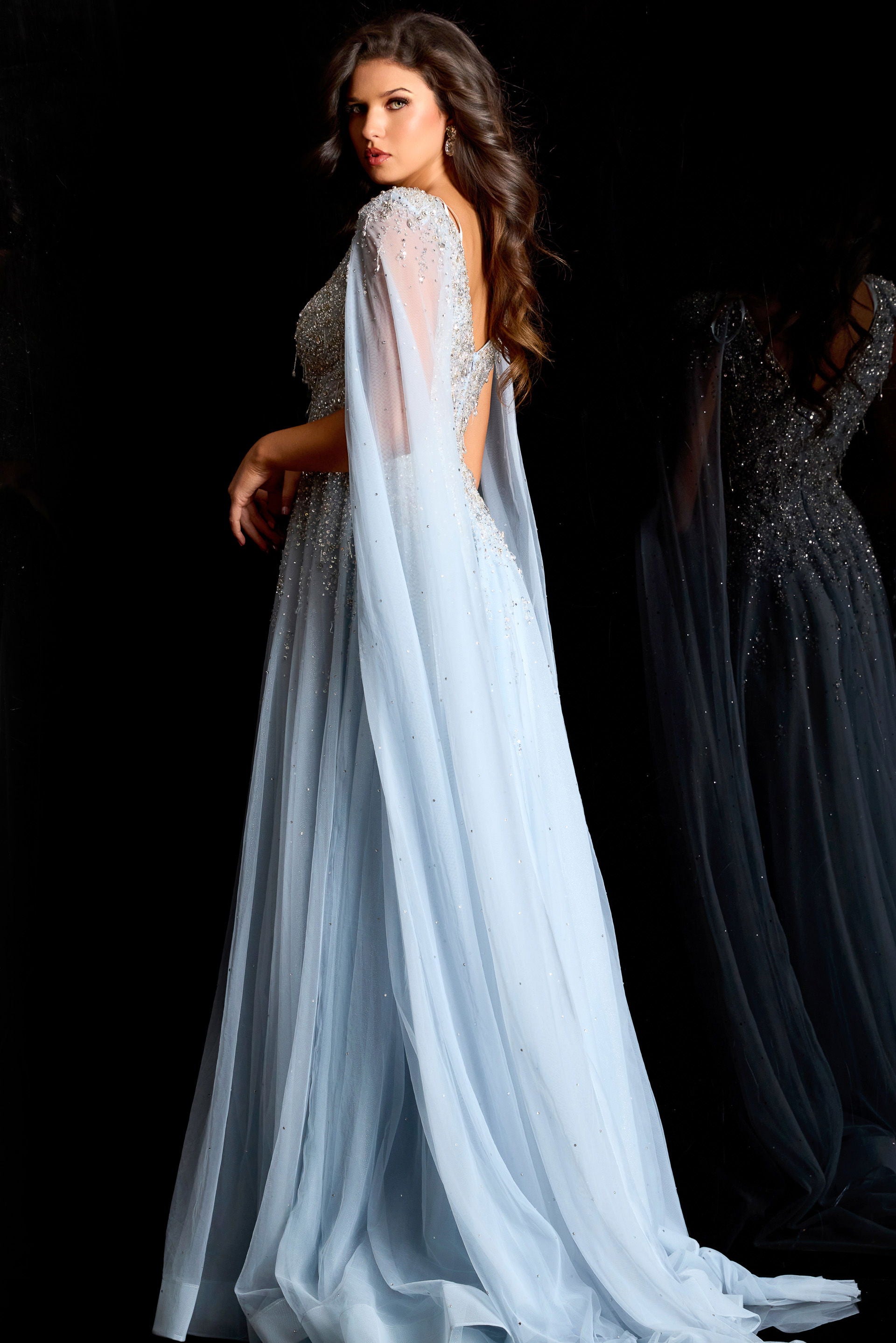 Formal Dresses Long Beaded Prom Formal Dress Jovani 45075 Light Blue