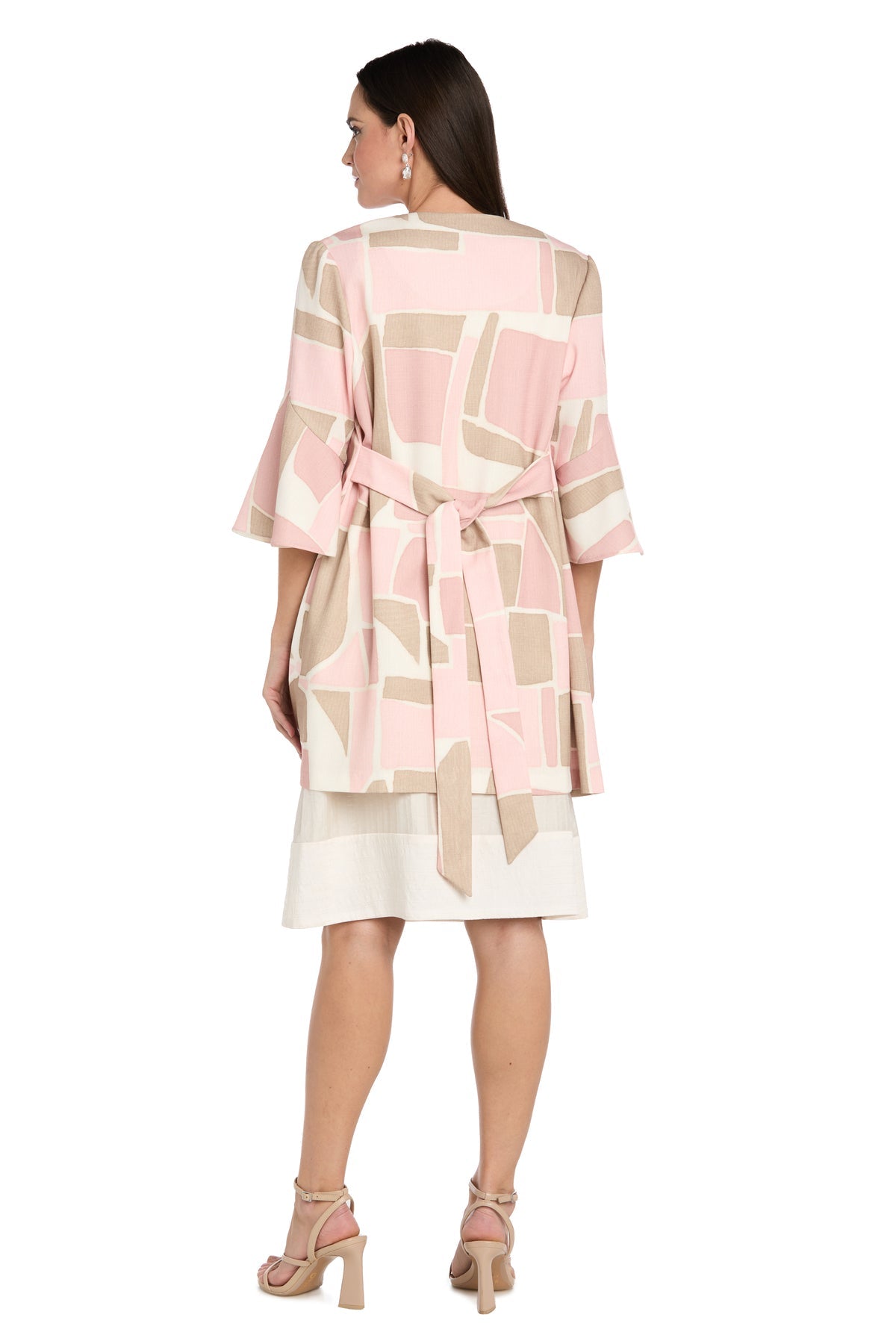 V-Neck Knee-Length Crepe Formal Two-Piece Dress R&M Richards 4510