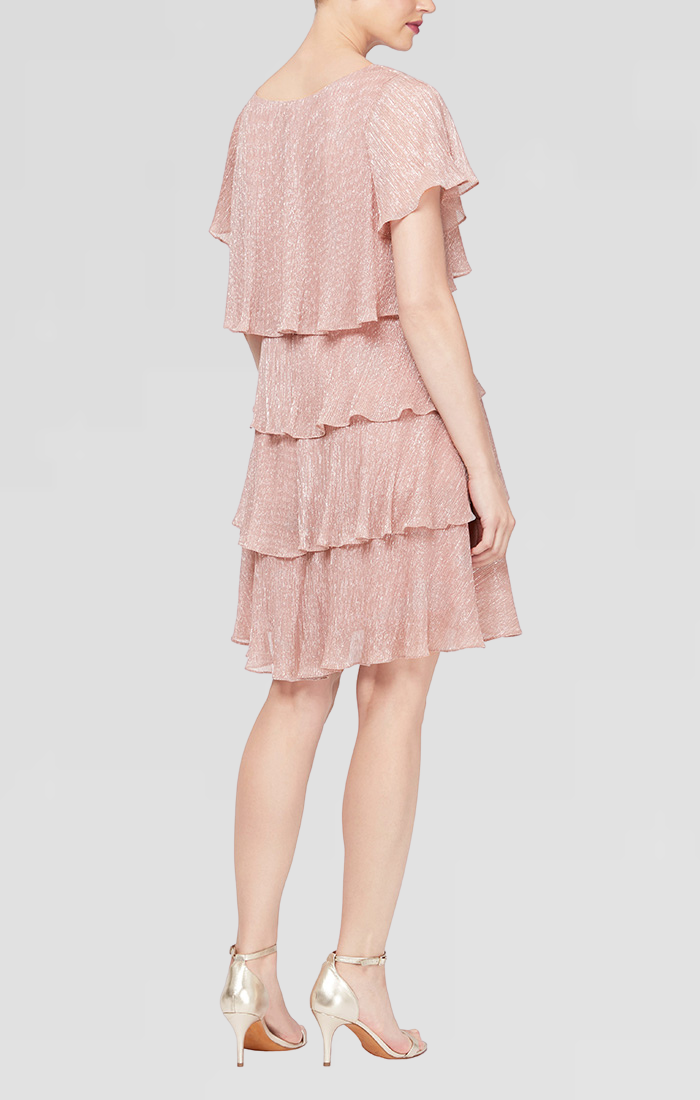 Plus Size Dresses Short Plus Size Tiered Cocktail Dress FADED ROSE
