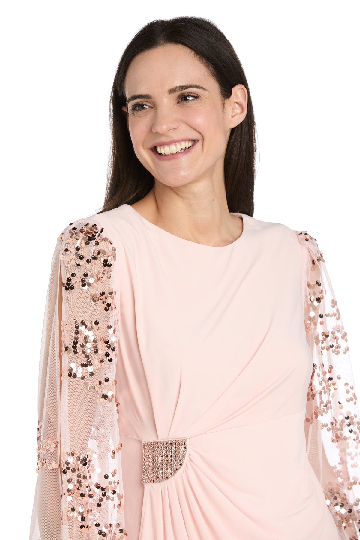 Jewel Neck Knee-Length Jersey Cocktail Sheath/Column R&M Richards 4526P