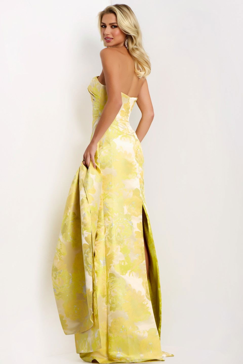 Formal Dresses Long Prom Formal Floral Evening Dress Jovani 45289 Yellow