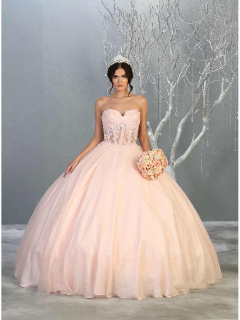 Sweetheart Floor-Length Tulle Quinceañera Ball Gown May Queen LK141