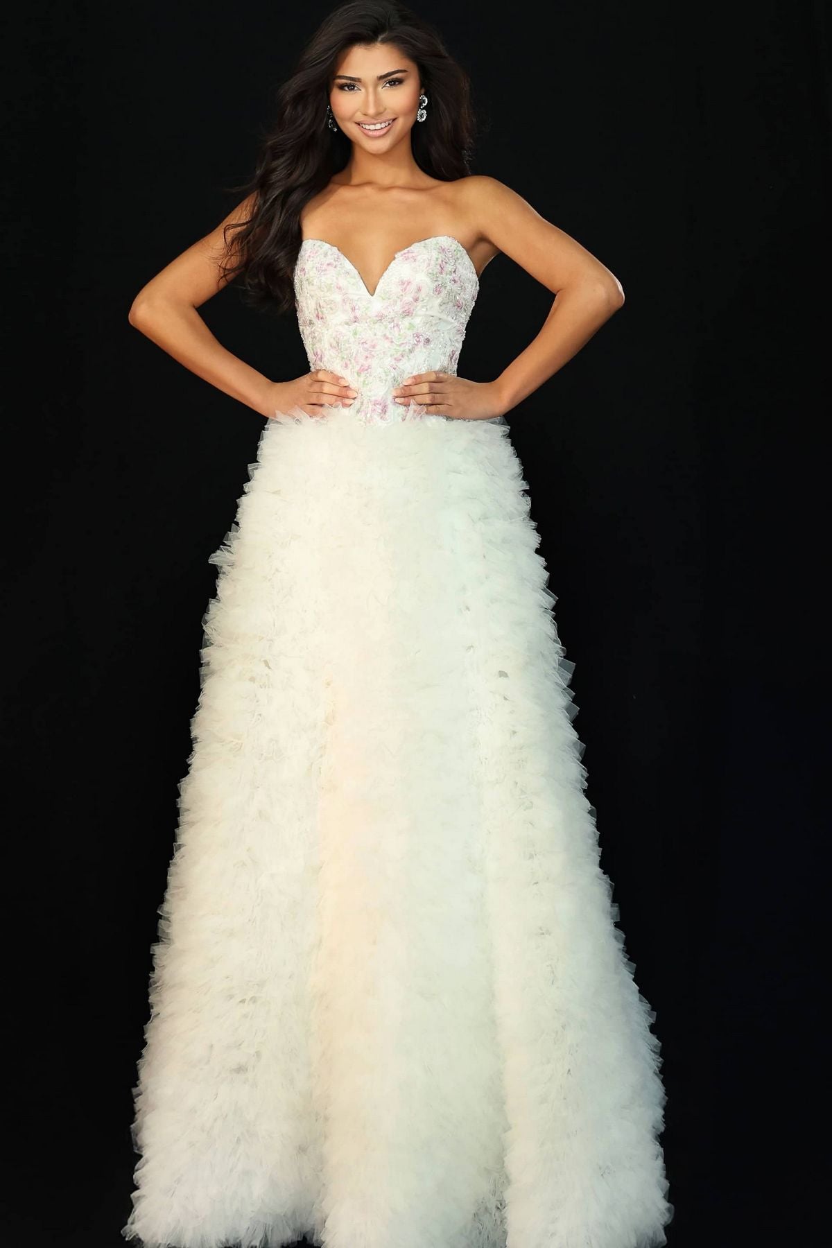 Wedding Dresses Floral Bridal Ball Gown Wedding Dress White